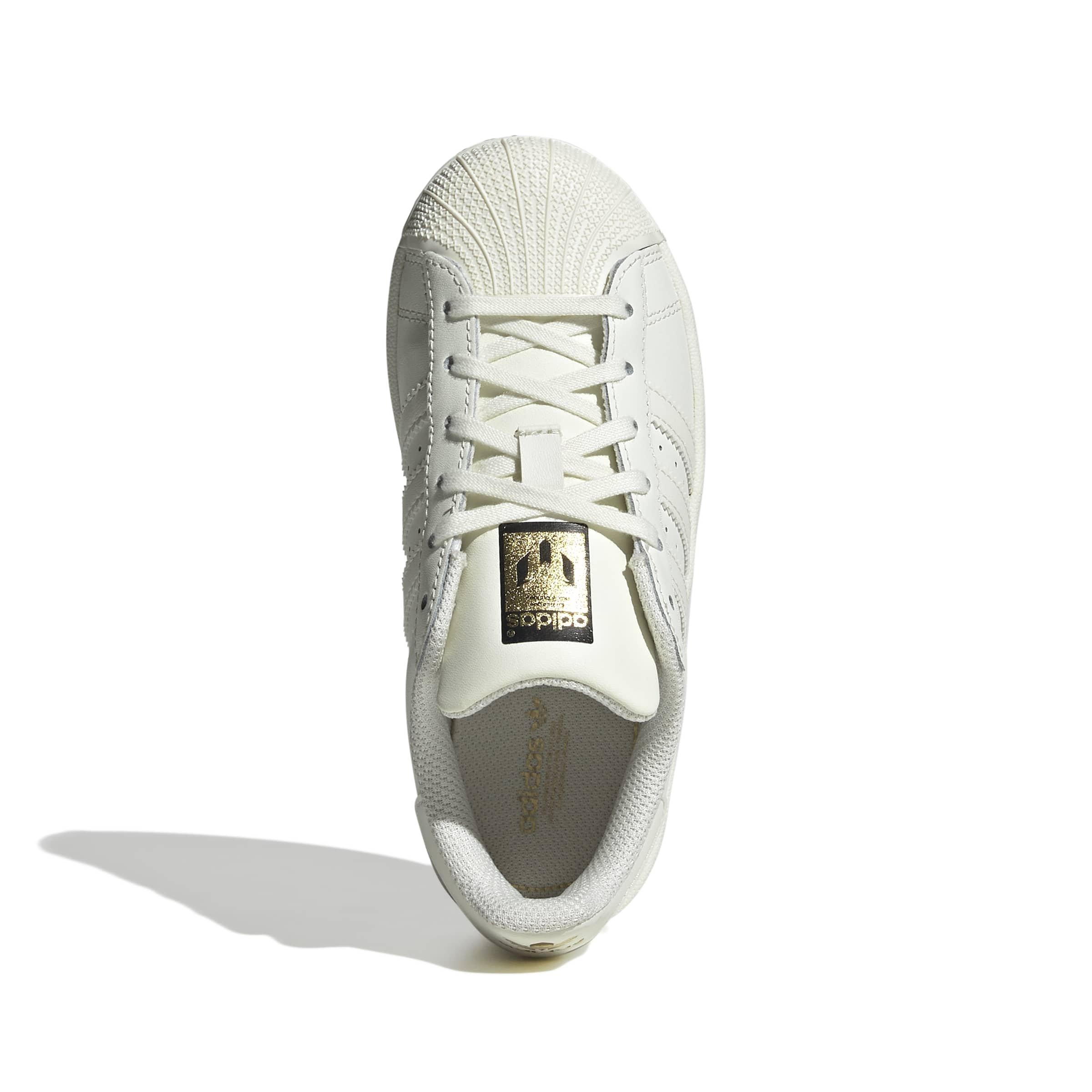 adidas Originals Superstar Messi "Ivory/Ivory/Gold Metallic" Preschool Boys' Shoe - IVORY/IVORY/GOLD