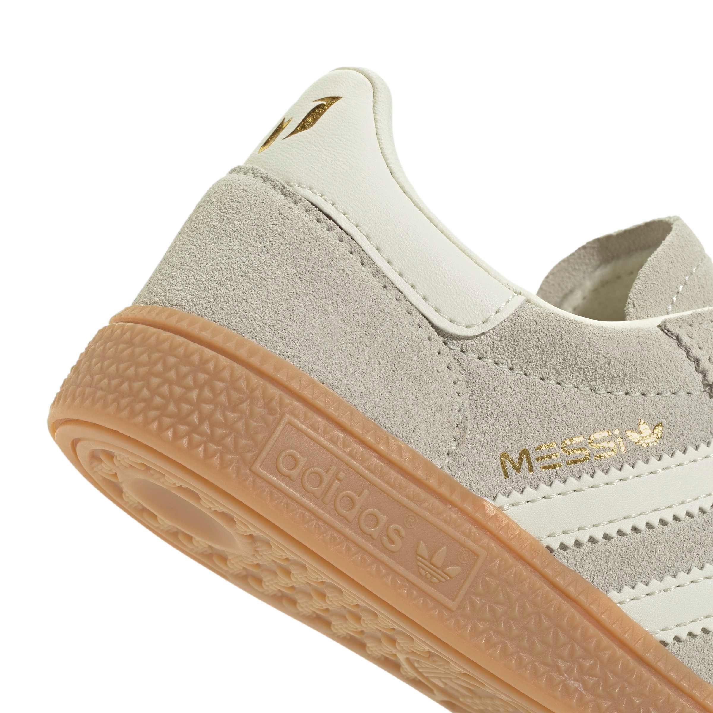 adidas Originals Handball Spezial Messi "Ivory/Ivory/Gold Metallic" Preschool Girls' Shoe - IVORY/IVORY/GOLD