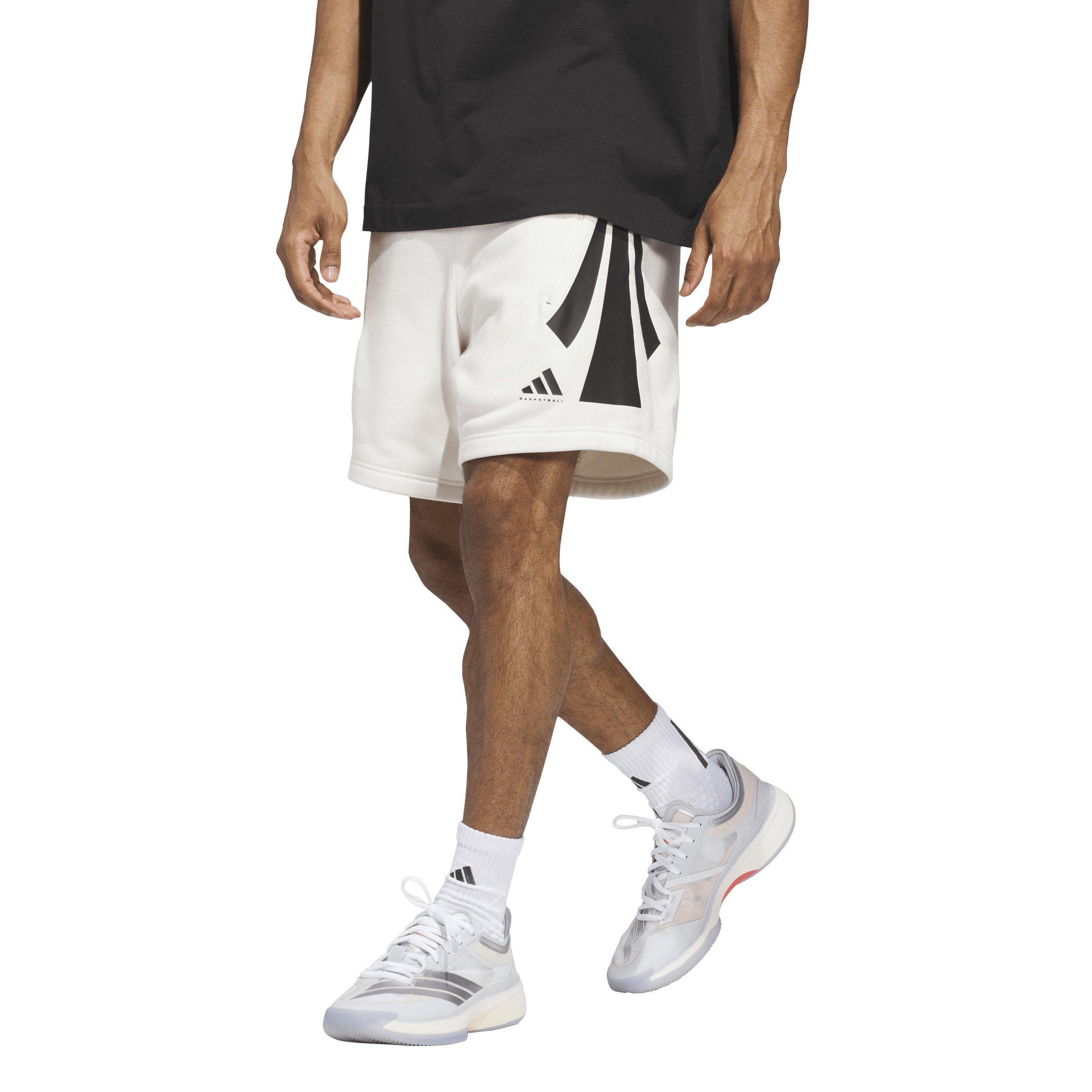 adidas Unisex 3 Stripe Basketball Shorts -White - WHITE Thumbnail View 1