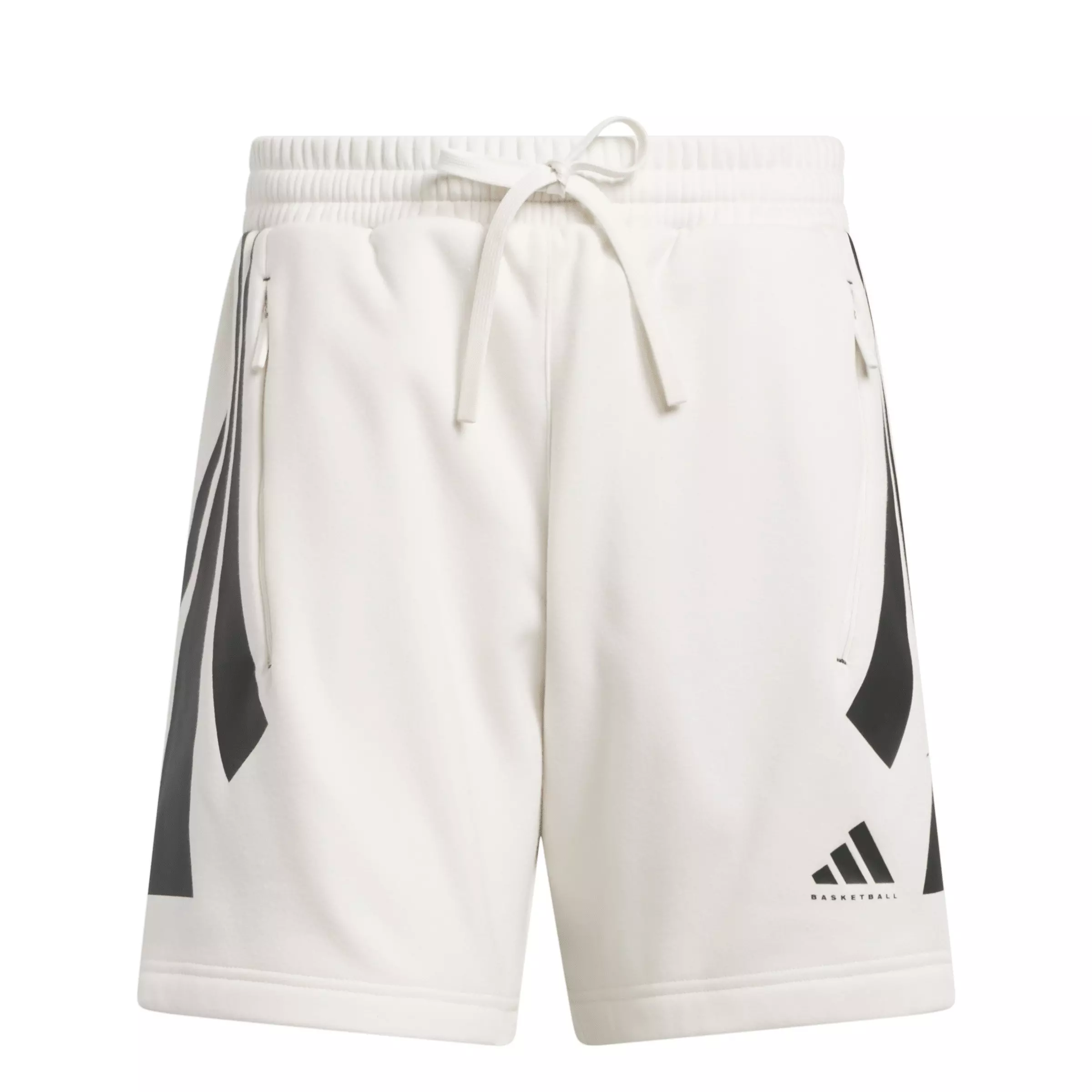 adidas Unisex 3 Stripe Basketball Shorts -White - WHITE