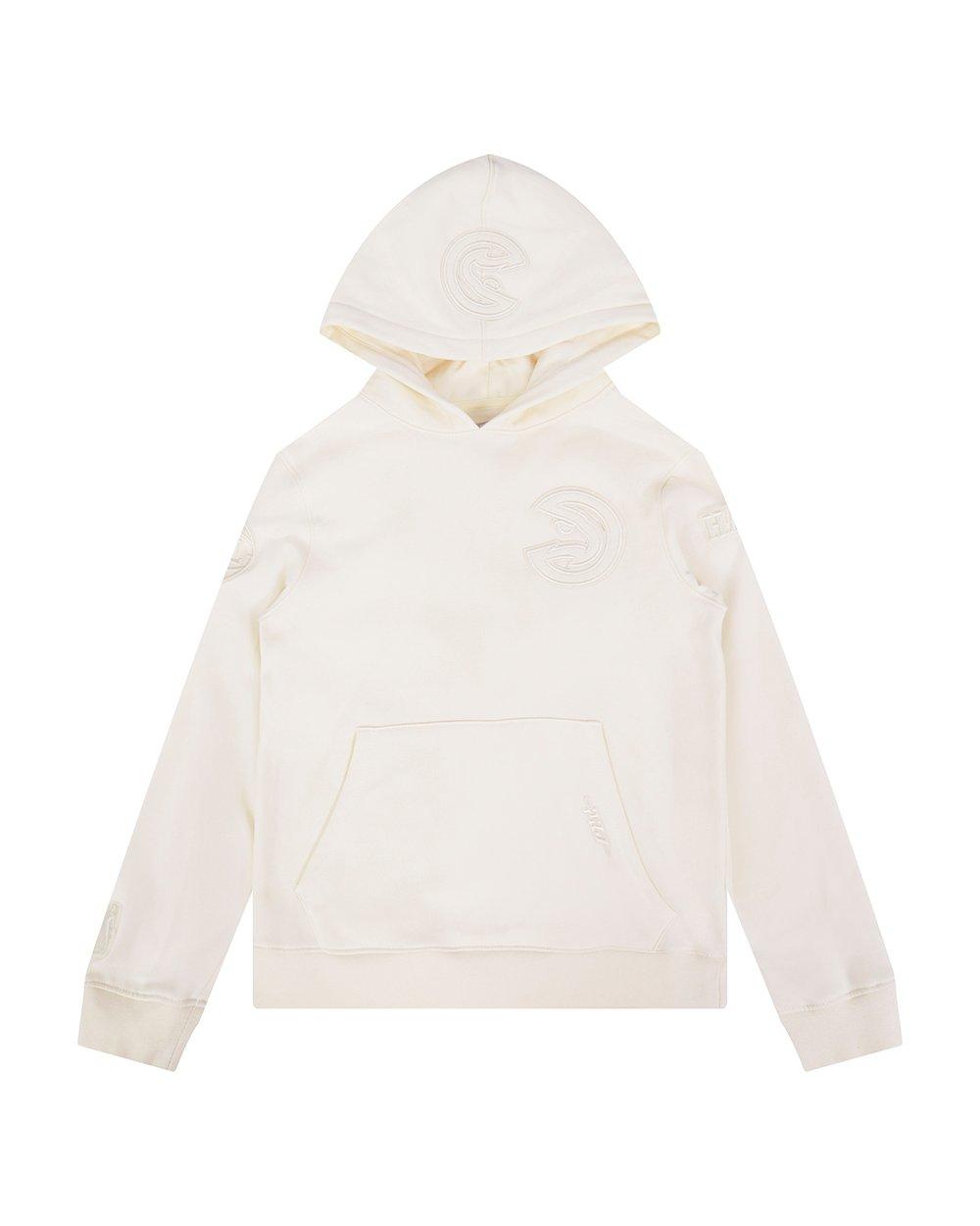 Pro Standard Big Boys' NBA Atlanta Hawks Neutral Fleece Pullover Hoodie -Cream - CREAM Thumbnail View 1