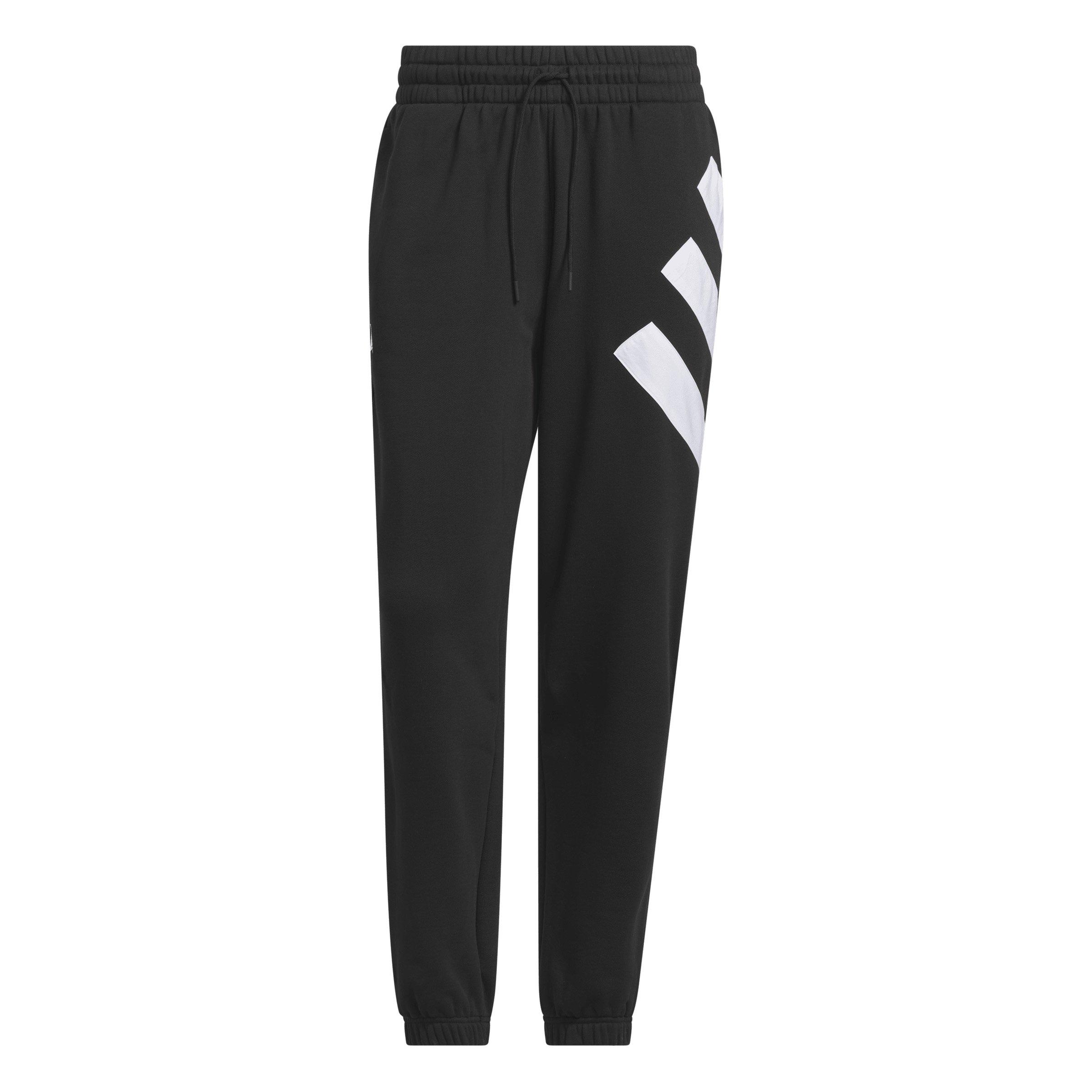 adidas Men's Anthony Edwards Foundation Fleece Basketball Bottoms -Black - BLACK Thumbnail View 6