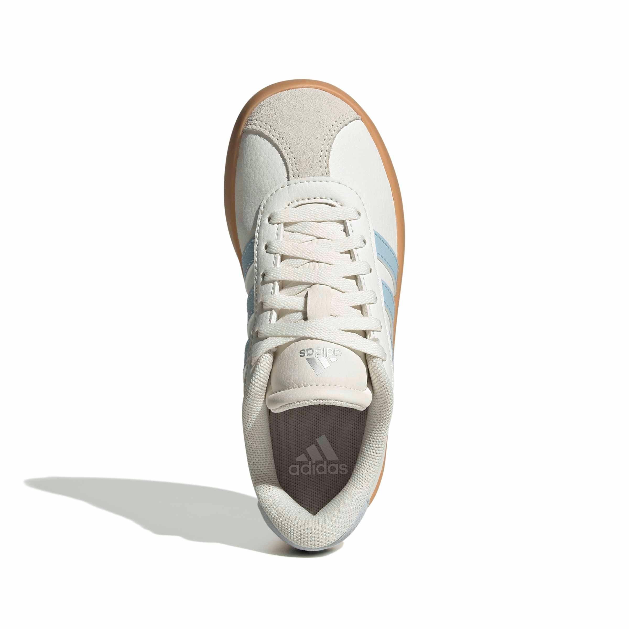 adidas VL Court 3.0 "Core White/Ice Blue/Gum 3" Preschool Girls' Shoe - WHITE/BLUE/GUM