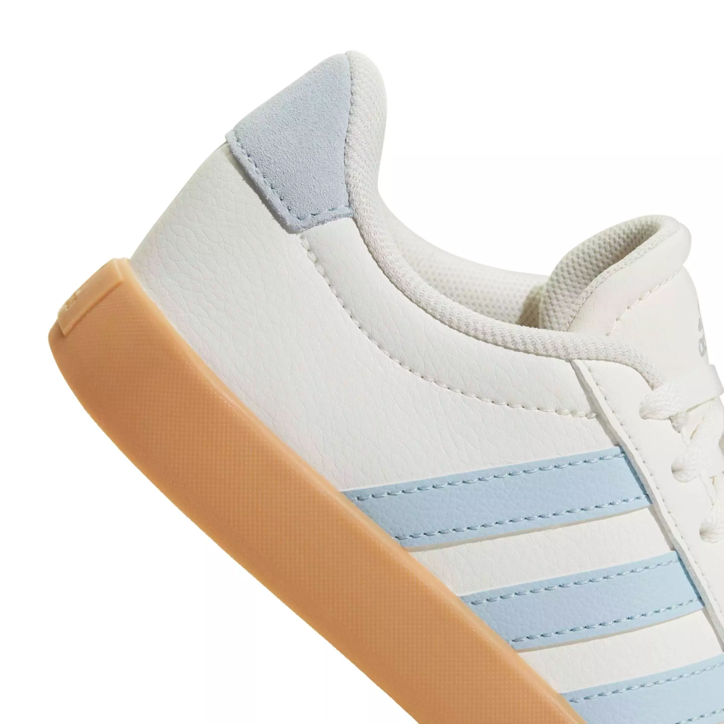 adidas VL Court 3.0 "Core White/Ice Blue/Gum 3" Preschool Girls' Shoe - WHITE/BLUE/GUM