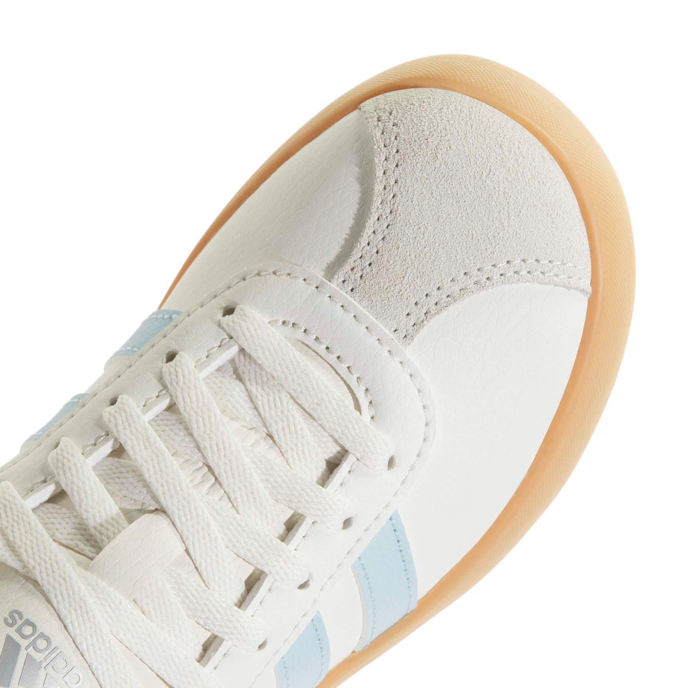 adidas VL Court 3.0 "Core White/Ice Blue/Gum 3" Preschool Girls' Shoe - WHITE/BLUE/GUM