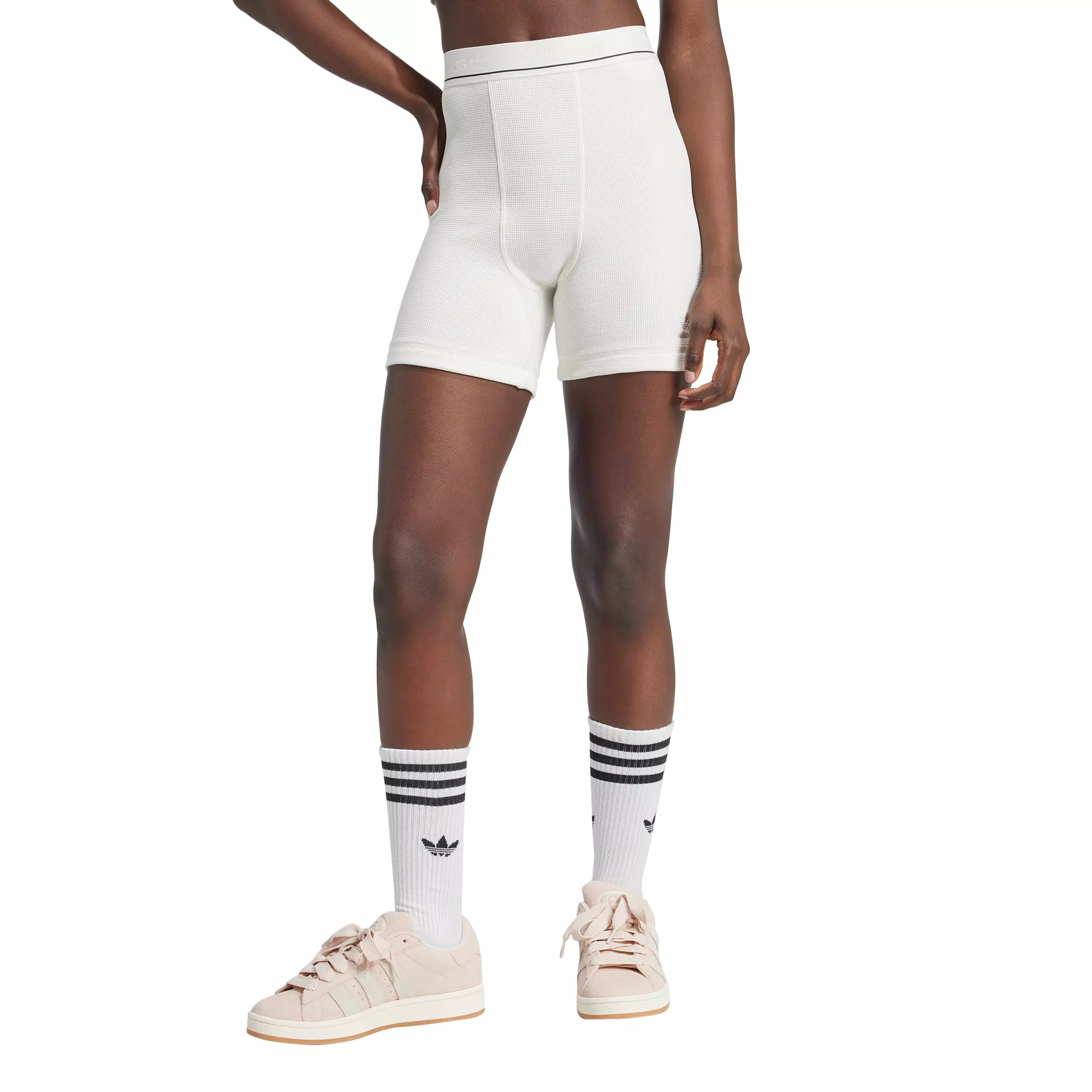 adidas Originals Women's Underwear Style Boxer Shorts-White - WHITE
