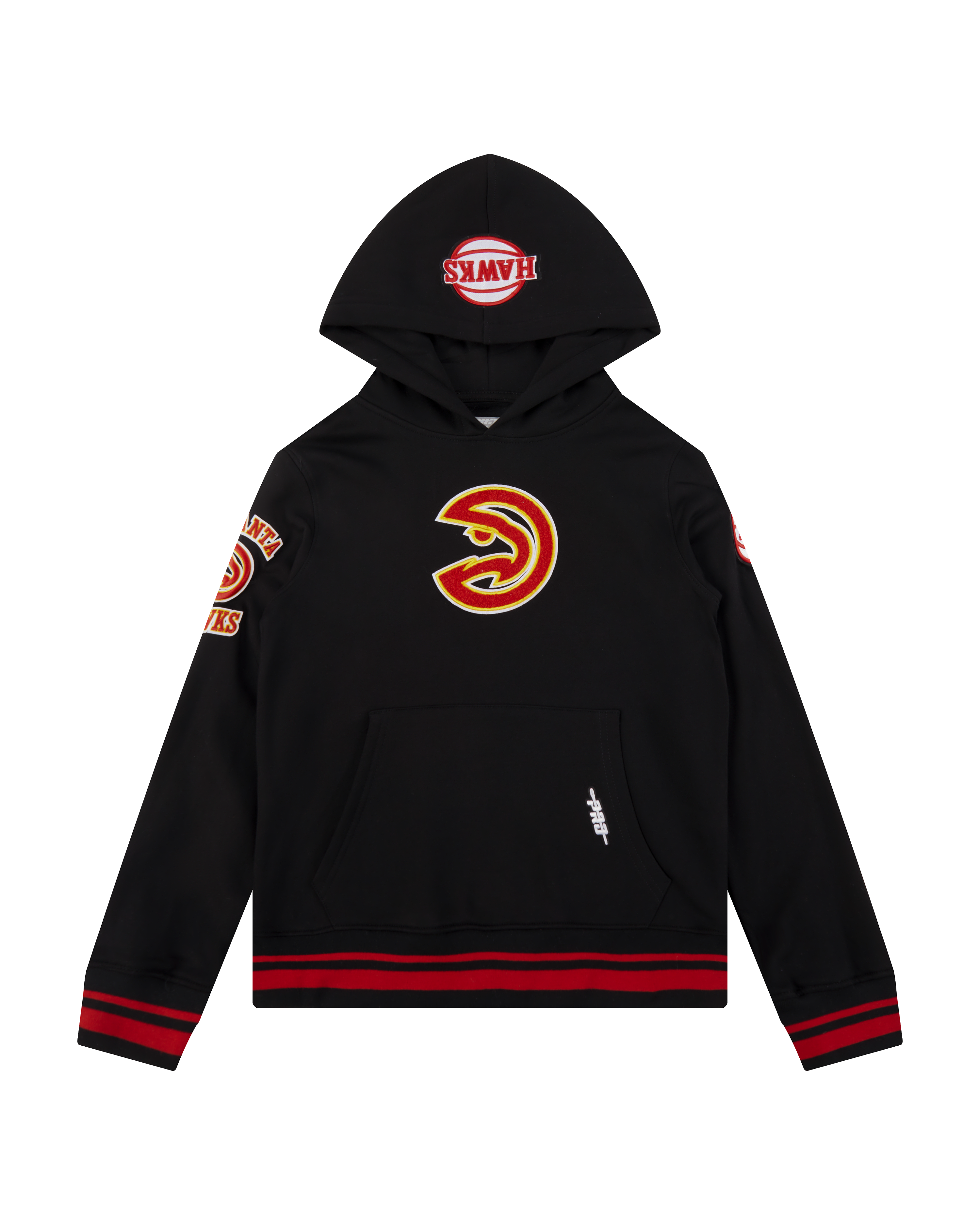 Pro Standard Big Boys​' NBA Atlanta Hawks Retro Classic Rib Fleece Pull Over Hoodie - Black/Red - BLACK/RED Thumbnail View 1