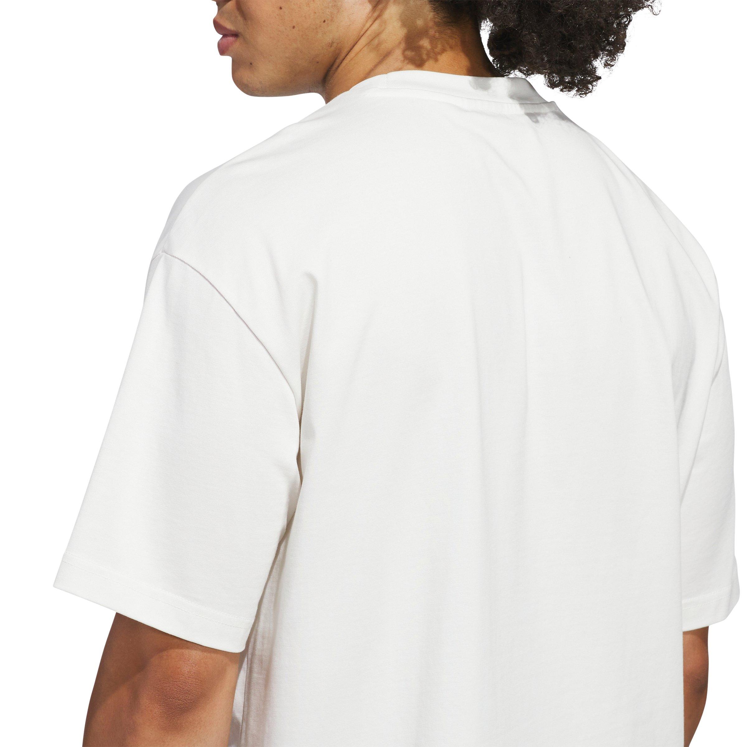 adidas Men's Anthony Edwards Training Basketball Tee -White - WHITE Thumbnail View 4