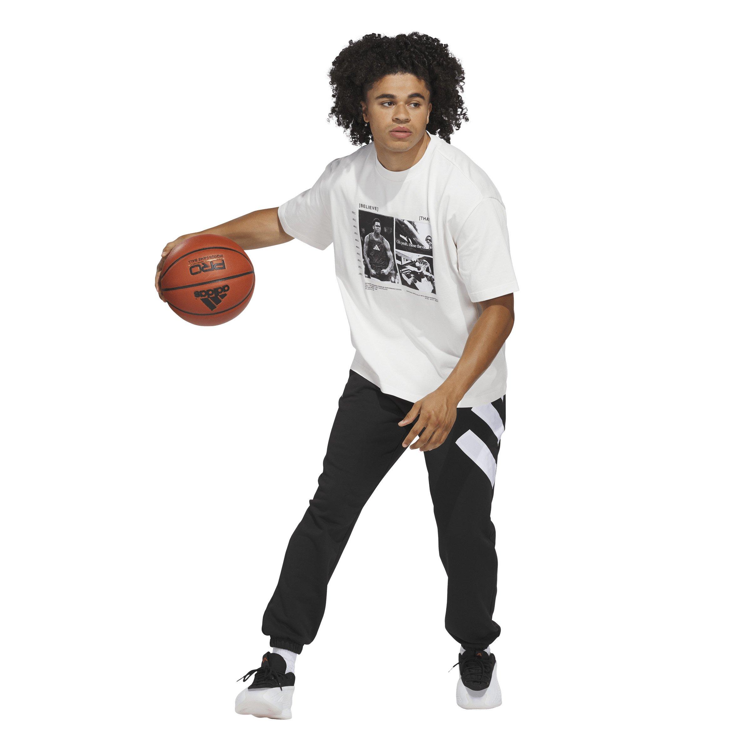adidas Men's Anthony Edwards Training Basketball Tee -White - WHITE Thumbnail View 5