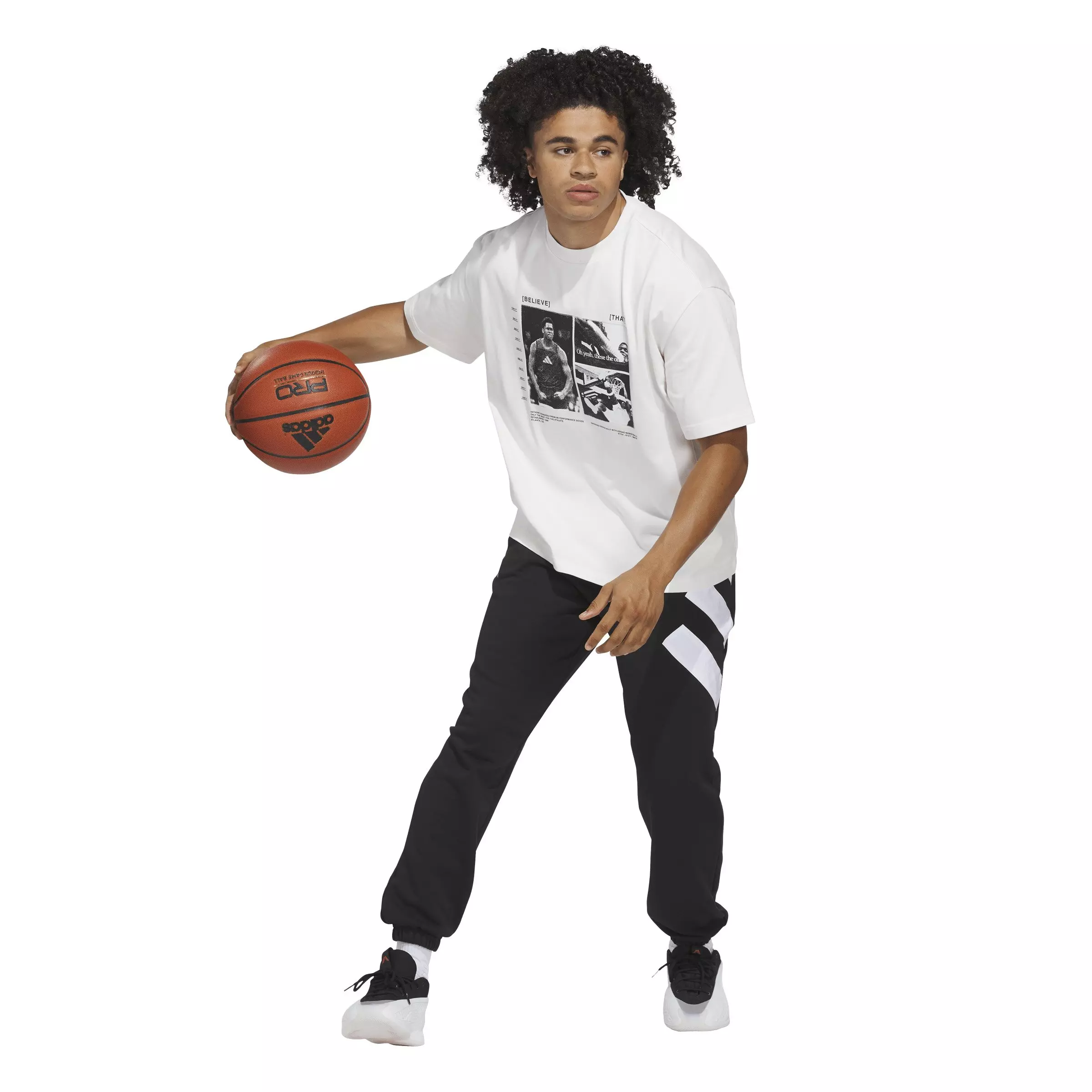 adidas Men's Anthony Edwards Training Basketball Tee -White - WHITE