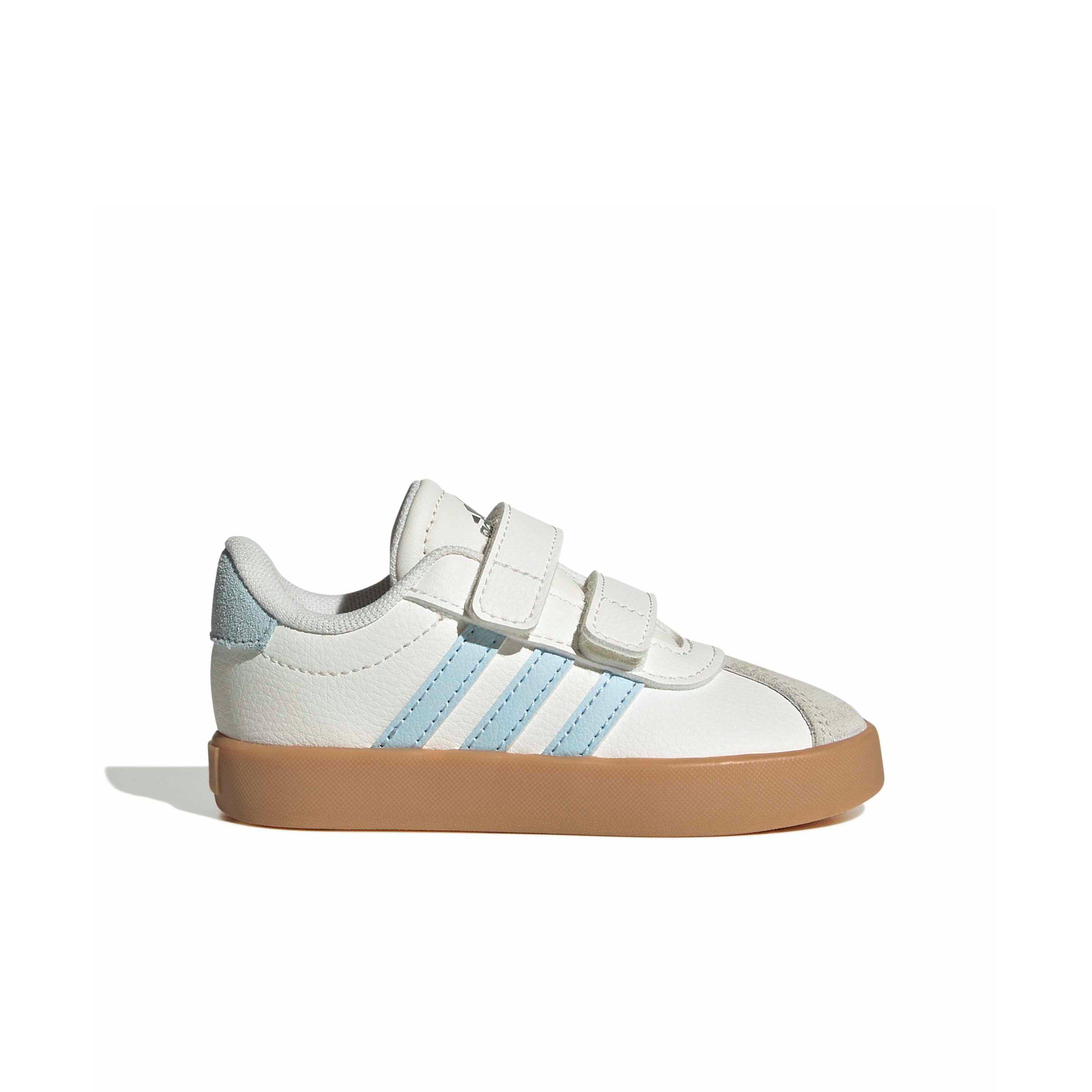adidas VL Court 3.0 "Core White/Ice Blue/Gum 3" Infant Girls' Shoe - WHITE/BLUE/GUM