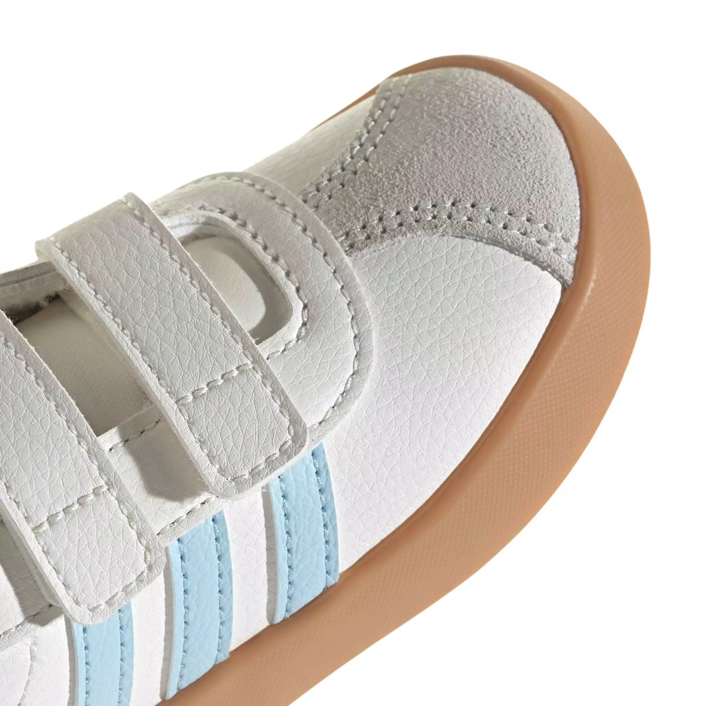 adidas VL Court 3.0 "Core White/Ice Blue/Gum 3" Infant Girls' Shoe - WHITE/BLUE/GUM