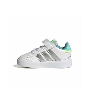 adidas Grand Court 3.0 "Ftwr White/Silver Metallic/Flash Aqua" Infant Girls' Shoe - WHITE/SILVER/AQUA
