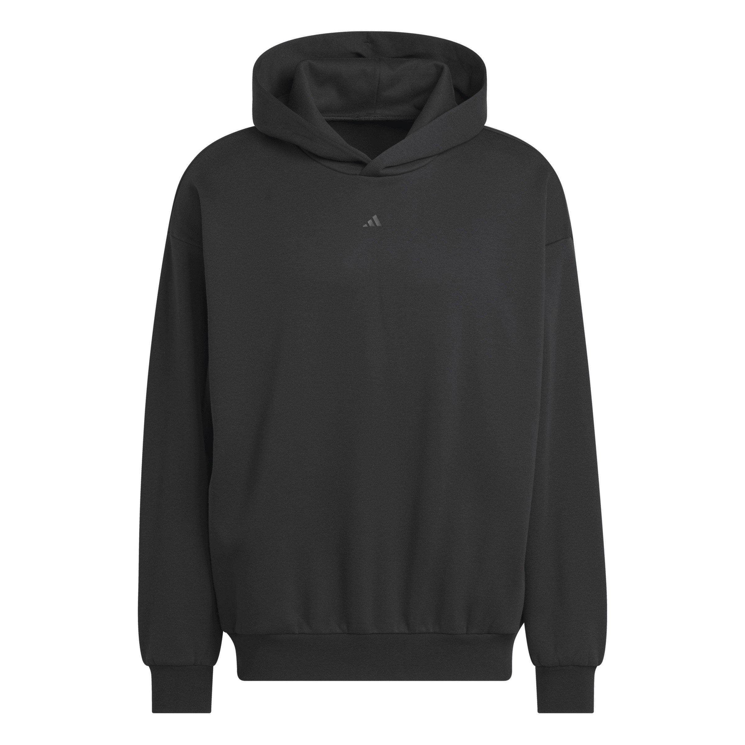 adidas Unisex Basketball Fleece Hoodie - Black - BLACK Thumbnail View 6