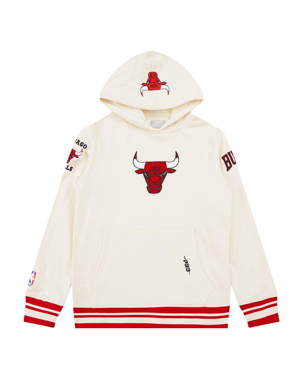 Pro Standard Big Boys​' NBA Chicago Bulls Retro Classic Rib Fleece Po Hoodie - Cream/Red - CREAM/RED Thumbnail View 1