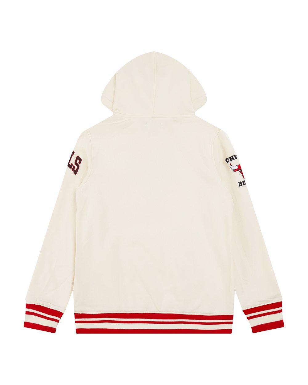 Pro Standard Big Boys​' NBA Chicago Bulls Retro Classic Rib Fleece Po Hoodie -Cream/Red - CREAM/RED Thumbnail View 2