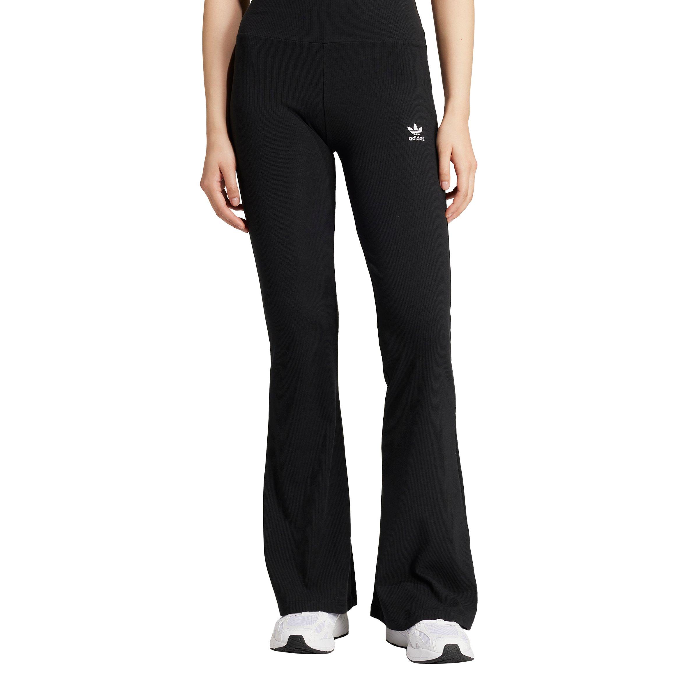 adidas Originals Women's Essentials Rib Flared Leggings - Black - BLACK Thumbnail View 1
