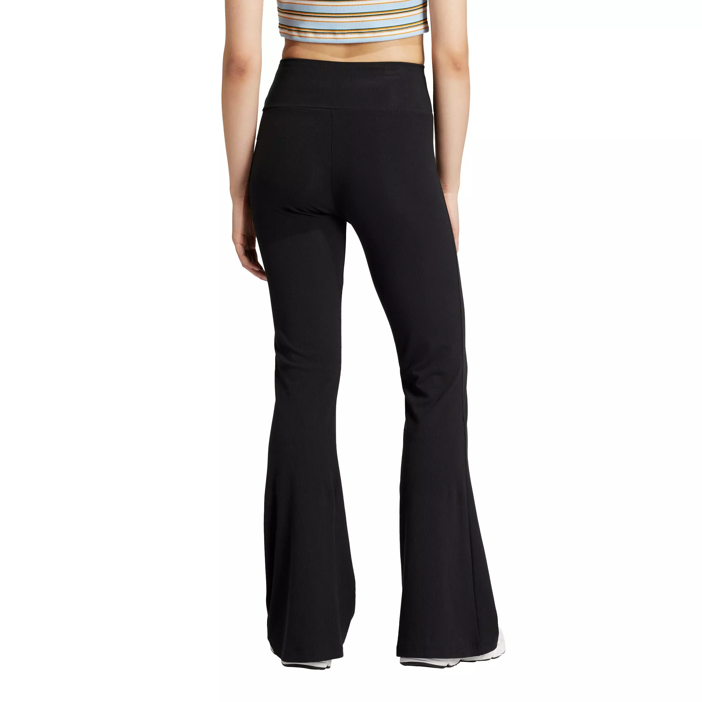 adidas Originals Women's Essentials Rib Flared Leggings - Black - BLACK