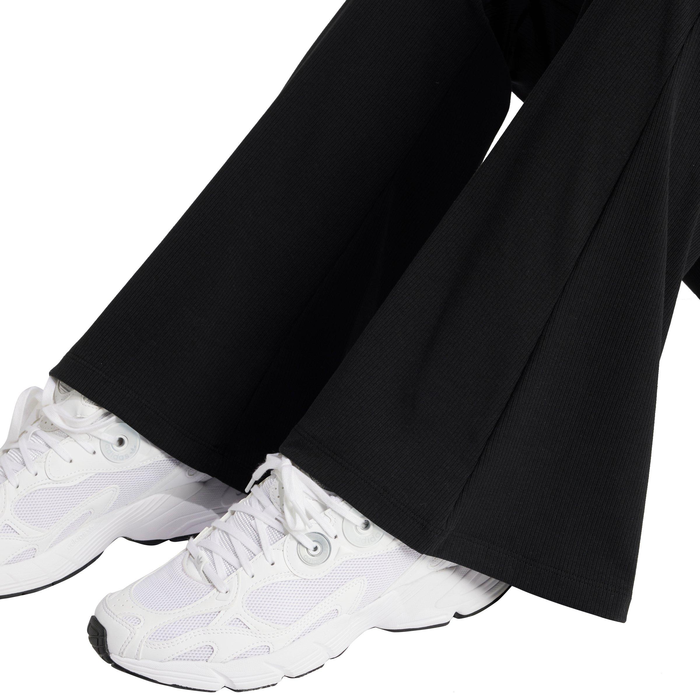 adidas Originals Women's Essentials Rib Flared Leggings - Black - BLACK Thumbnail View 3