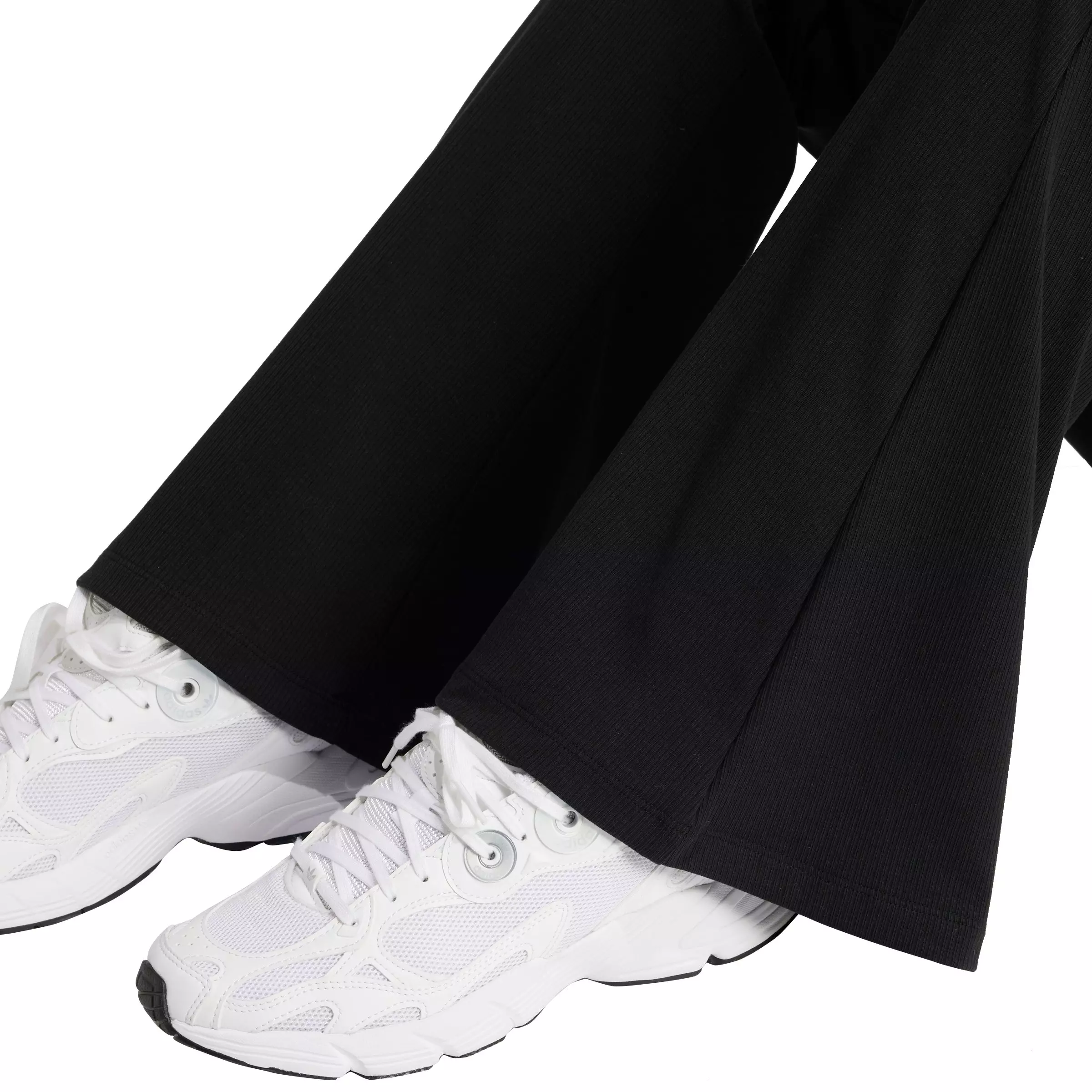 adidas Originals Women's Essentials Rib Flared Leggings - Black - BLACK