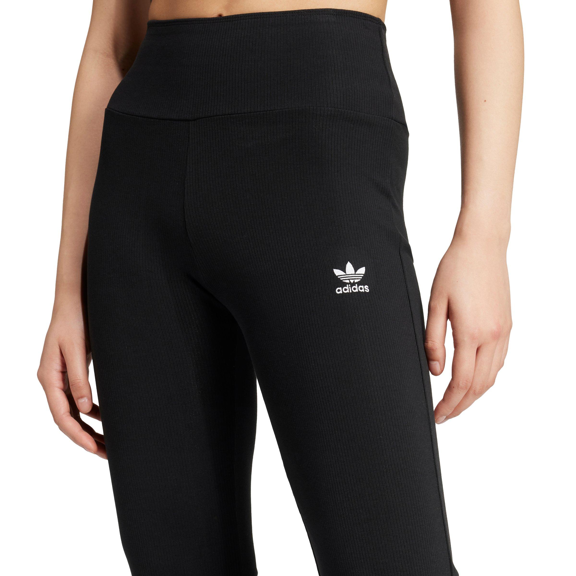 adidas Originals Women's Essentials Rib Flared Leggings - Black - BLACK Thumbnail View 4