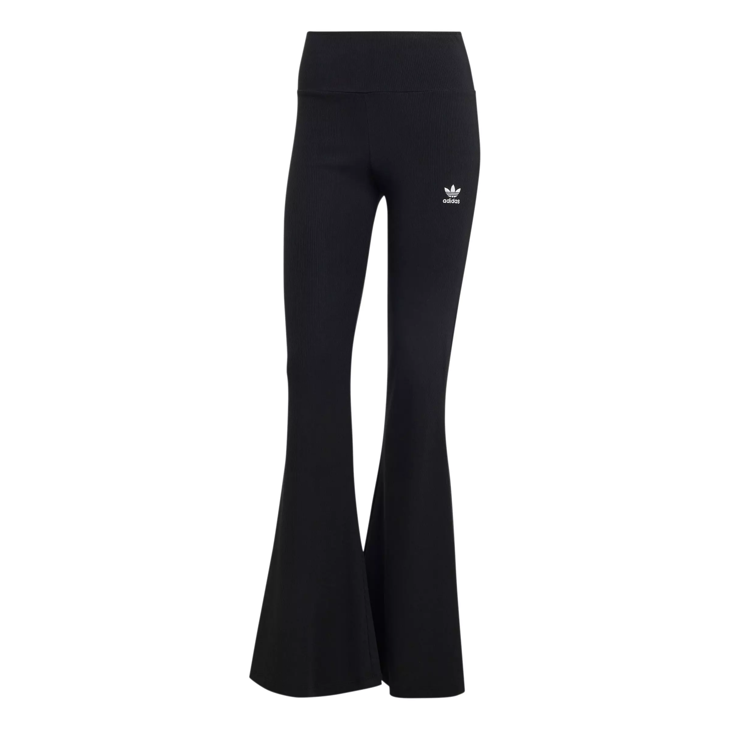 adidas Originals Women's Essentials Rib Flared Leggings-Black - BLACK