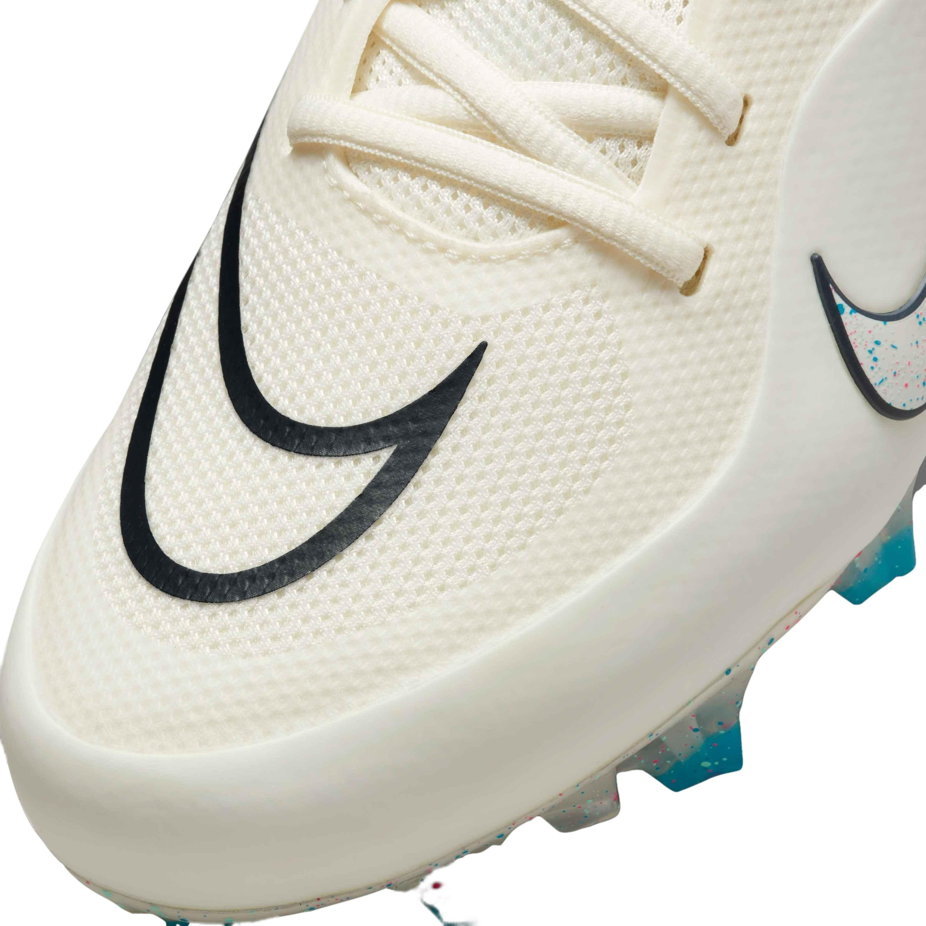 Nike Alpha Huarache 8 Pro "Sail/White/Hyper Pink/Laser Blue" Men's Lacrosse Cleat - SAIL/WHITE/PINK/BLUE Thumbnail View 7