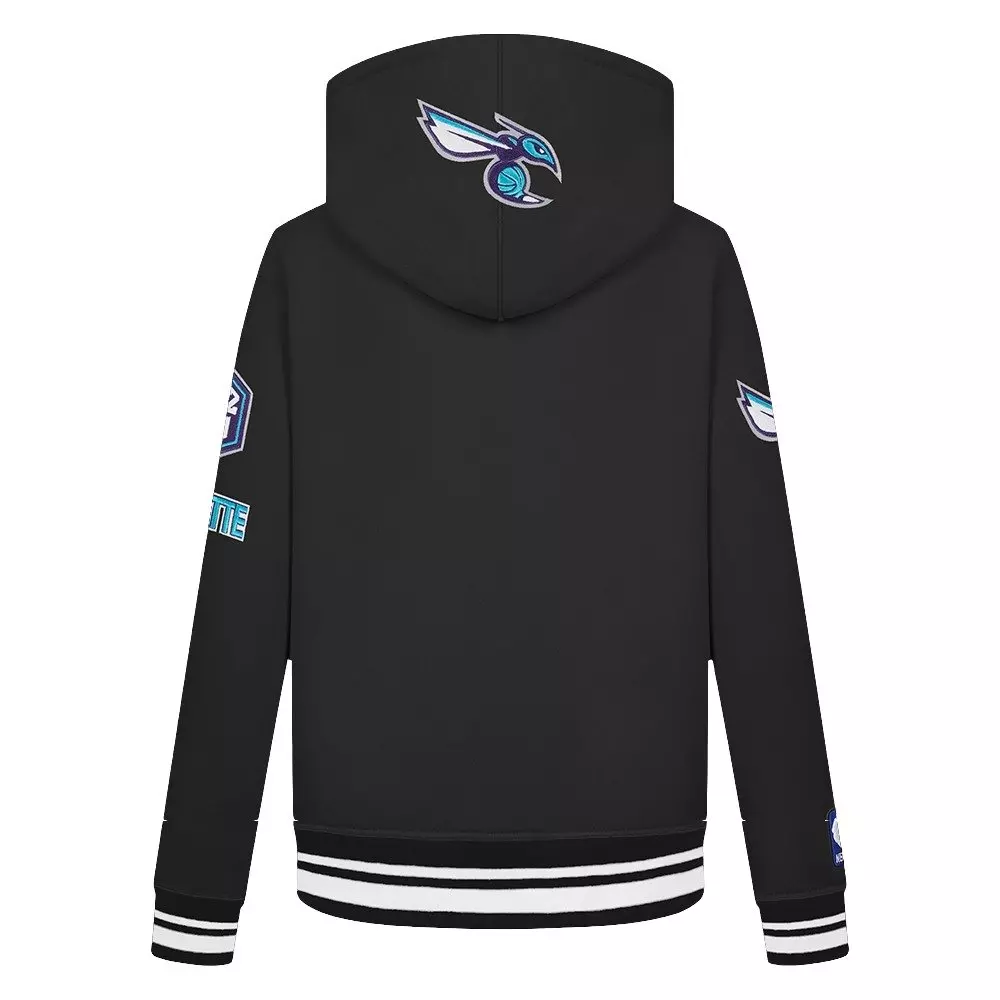 Pro Standard Big Boys​' NBA Charlotte Hornets Retro Classic Rib Fleece PO Hoodie -Black - BLACK
