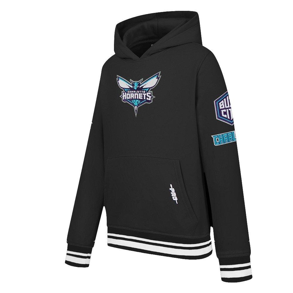 Pro Standard Big Boys​' NBA Charlotte Hornets Retro Classic Rib Fleece PO Hoodie - Black - BLACK Thumbnail View 3