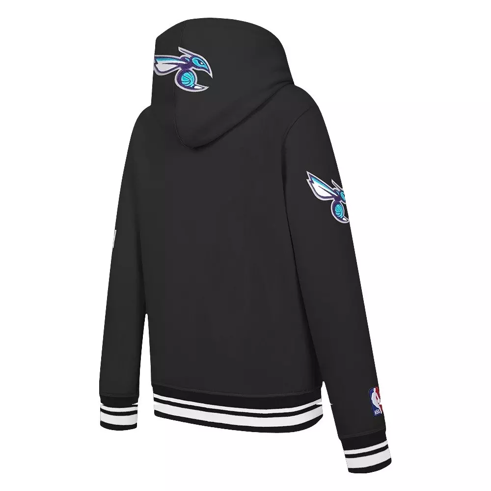 Pro Standard Big Boys​' NBA Charlotte Hornets Retro Classic Rib Fleece PO Hoodie -Black - BLACK