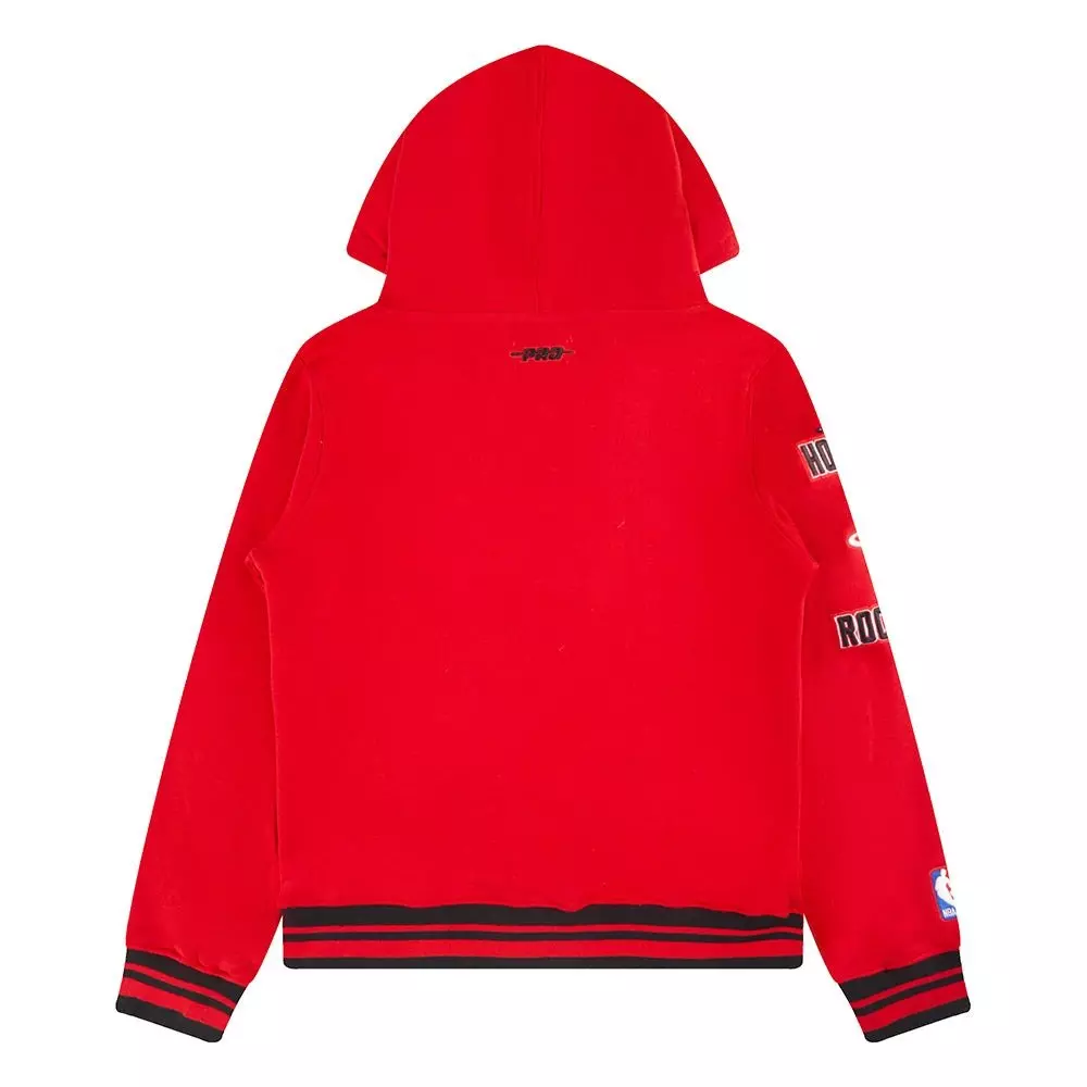 Pro Standard Big Boys' NBA Houston Rockets Retro Classic Rib Fleece PO Hoodie - Red/Black - RED/BLACK