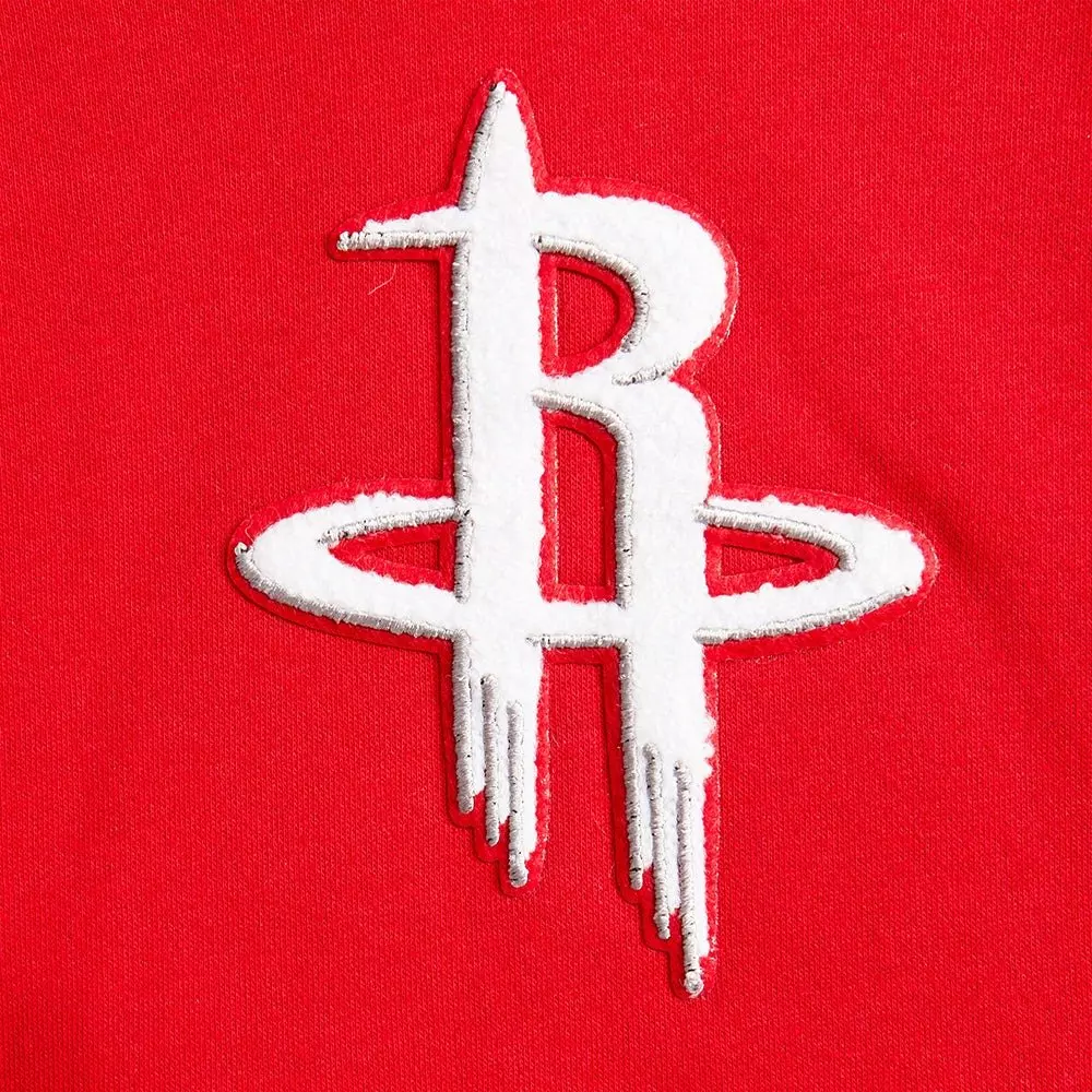 Pro Standard Big Boys' NBA Houston Rockets Retro Classic Rib Fleece PO Hoodie - Red/Black - RED/BLACK
