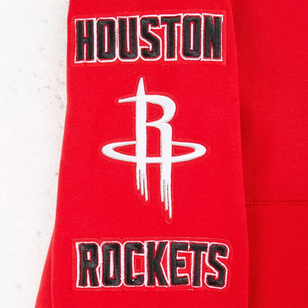 Pro Standard Big Boys' NBA Houston Rockets Retro Classic Rib Fleece PO Hoodie - Red/Black - RED/BLACK