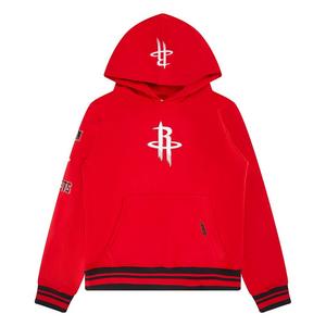 Pro Standard Big Boys' NBA Houston Rockets Retro Classic Rib Fleece PO Hoodie -Red/Black