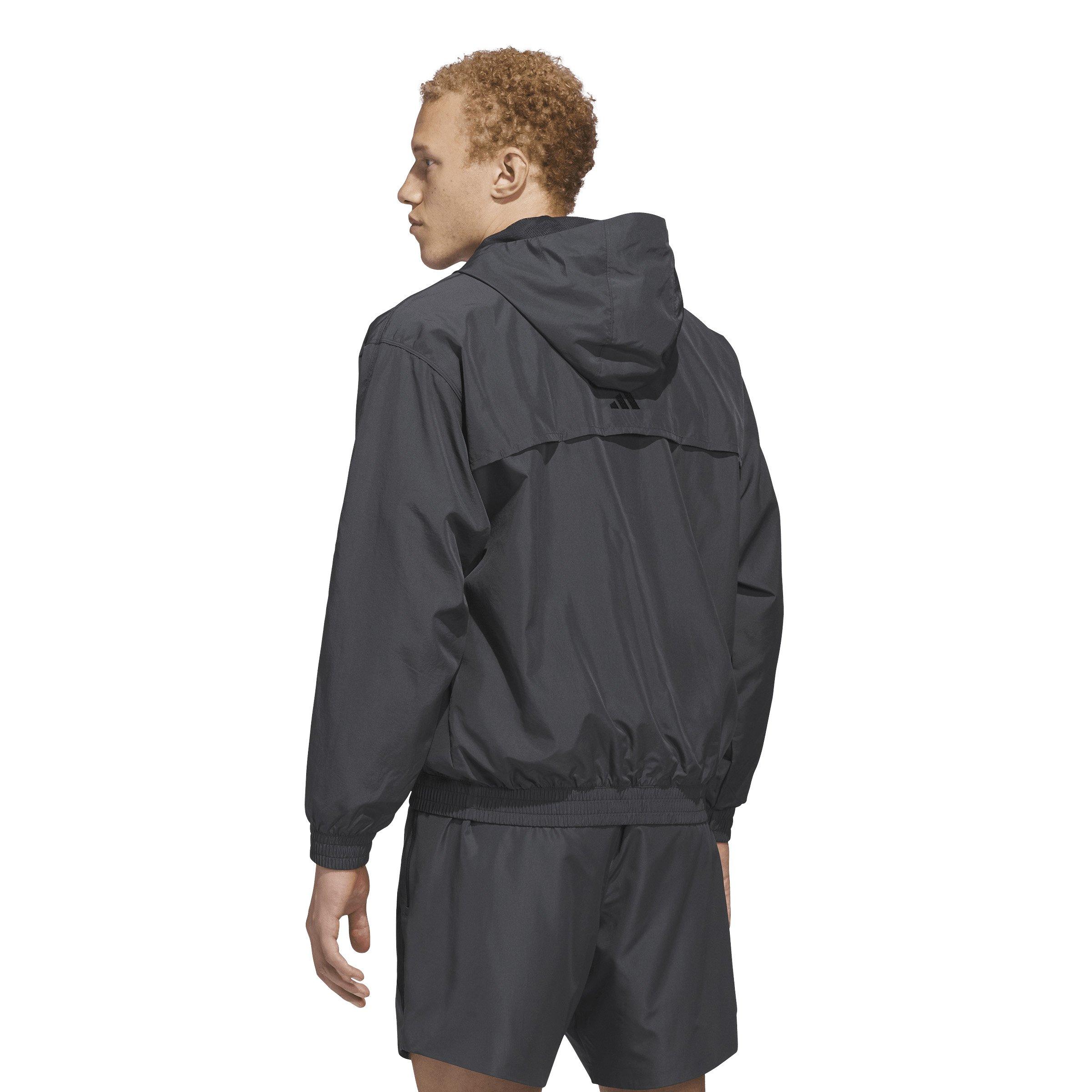 adidas Men's Anthony Edwards Basketball Anorak Pullover -Grey - GREY Thumbnail View 2