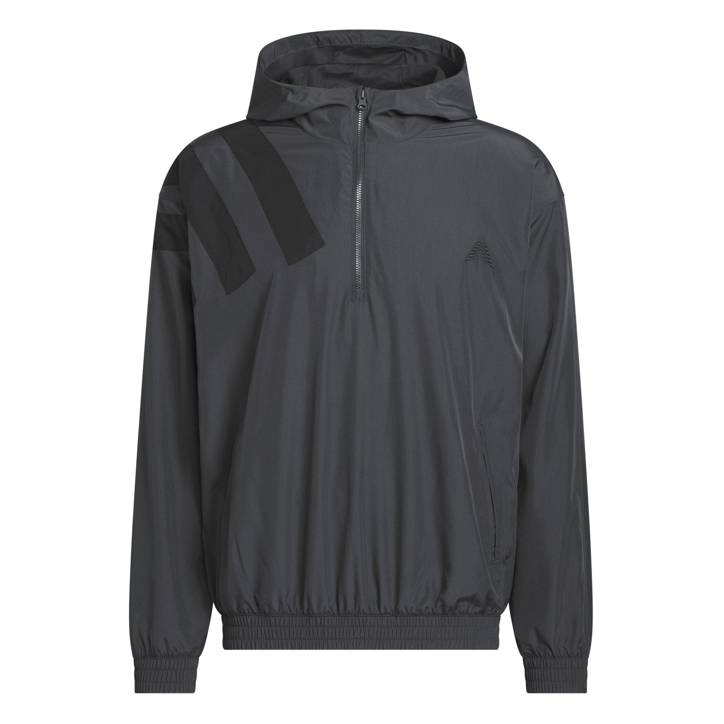 adidas Men's Anthony Edwards Basketball Anorak Pullover -Grey - GREY Thumbnail View 6