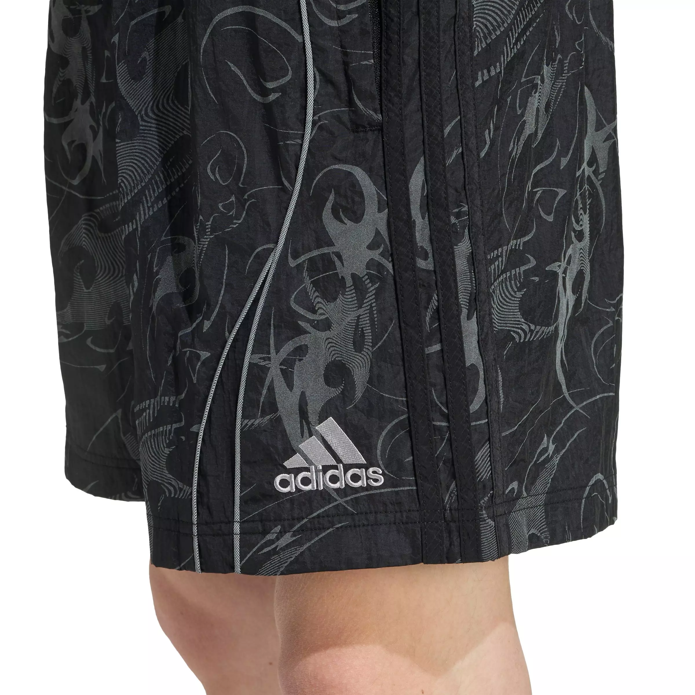 adidas Originals Men's Adilenium Season 4 Teamgeist Woven Shorts -Black - BLACK