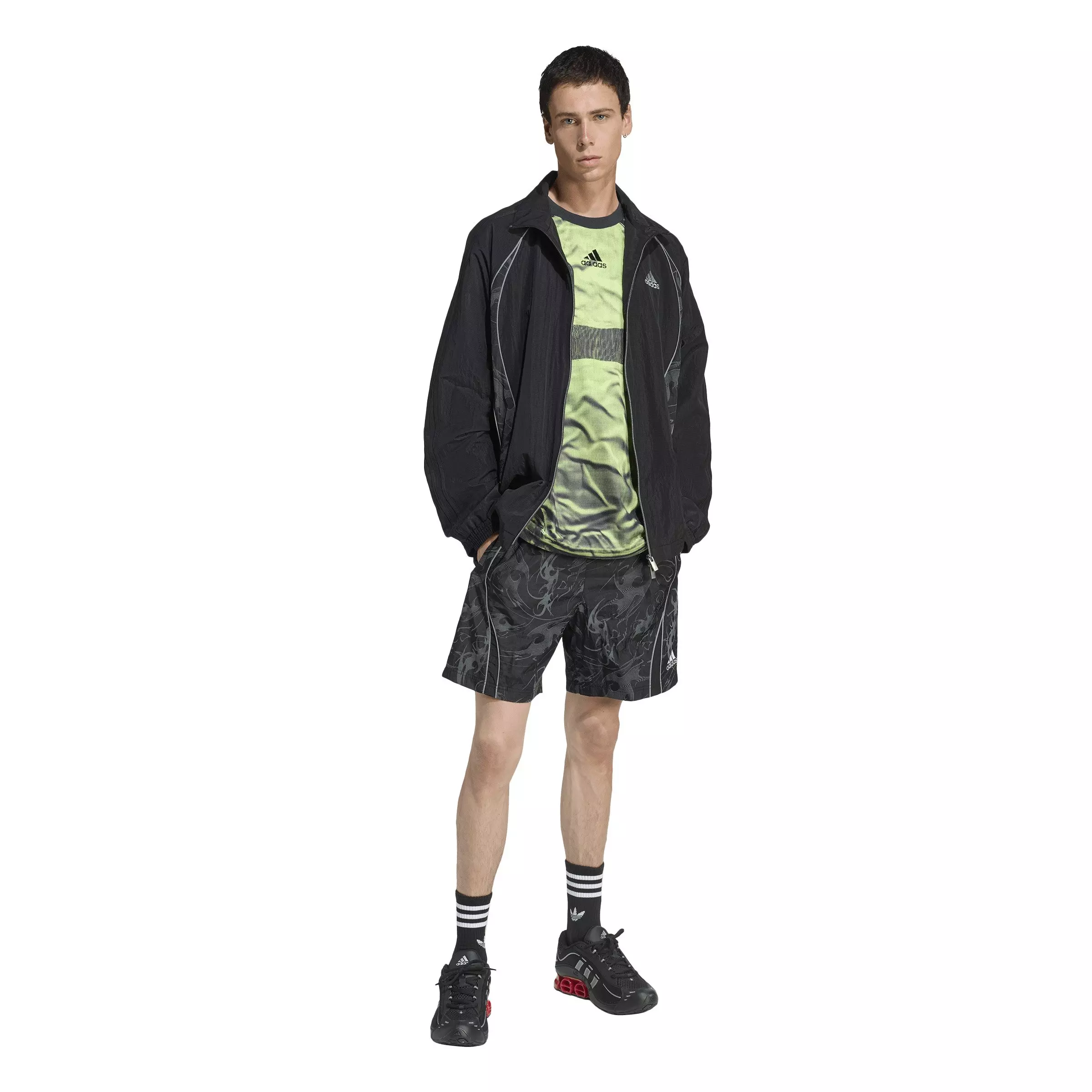 adidas Originals Men's Adilenium Season 4 Teamgeist Woven Shorts -Black - BLACK