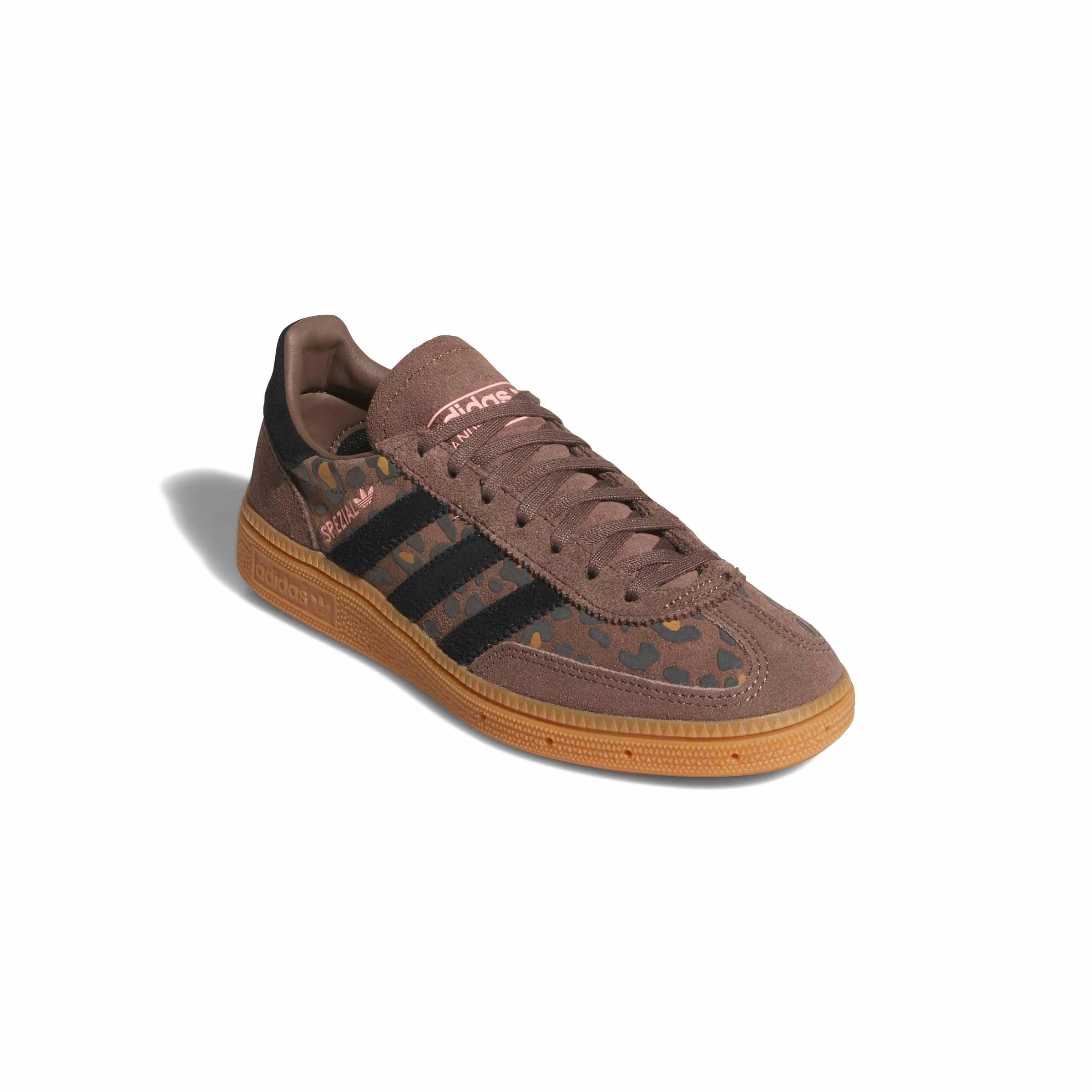 adidas Originals Handball Spezial "Earth Strata/Core Black/Glow Pink" Grade School Girls' Shoe - EARTH/BLACK/PINK