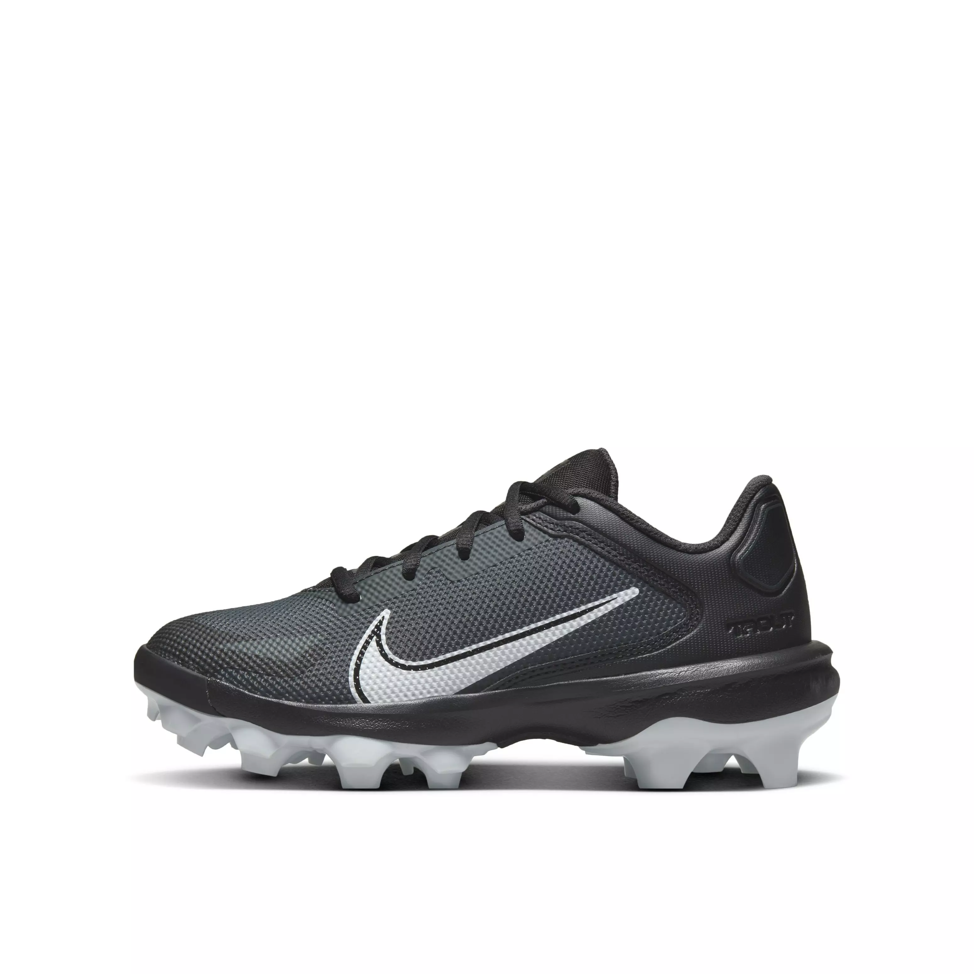 Nike Force Trout 8 Pro MCS "Black/Dark Smoke Grey/Light Smoke Grey/White" Grade School Boys' Baseball Cleat - BLACK/DK GREY/LT GREY/WHITE