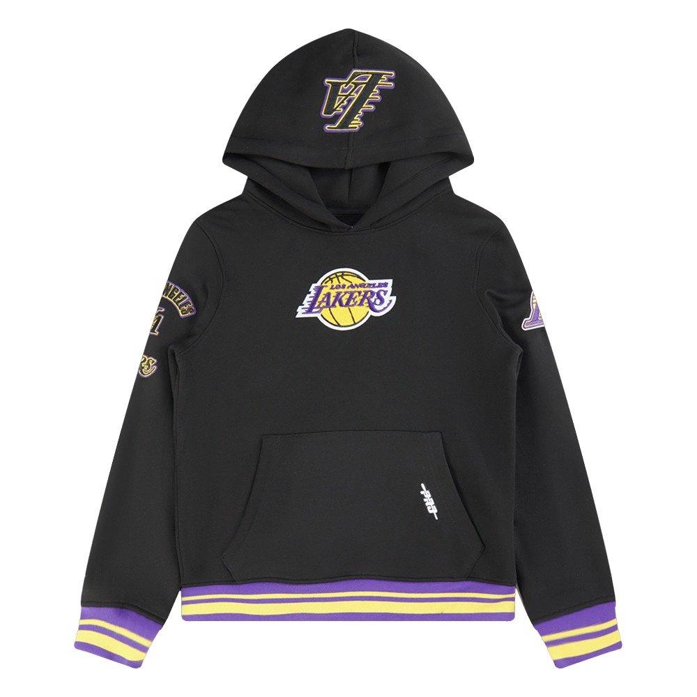 Pro Standard Big Boys' NBA Los Angeles Lakers Retro Classic Rib Fleece PO Hoodie -Black/Purple - BLACK/PURPLE Thumbnail View 1