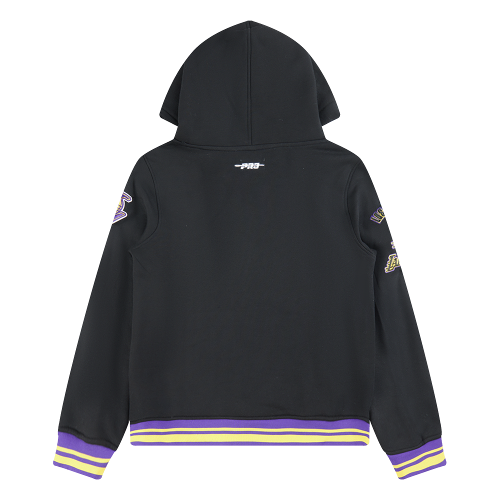 Pro Standard Big Boys' NBA Los Angeles Lakers Retro Classic Rib Fleece PO Hoodie -Black/Purple - BLACK/PURPLE Thumbnail View 2