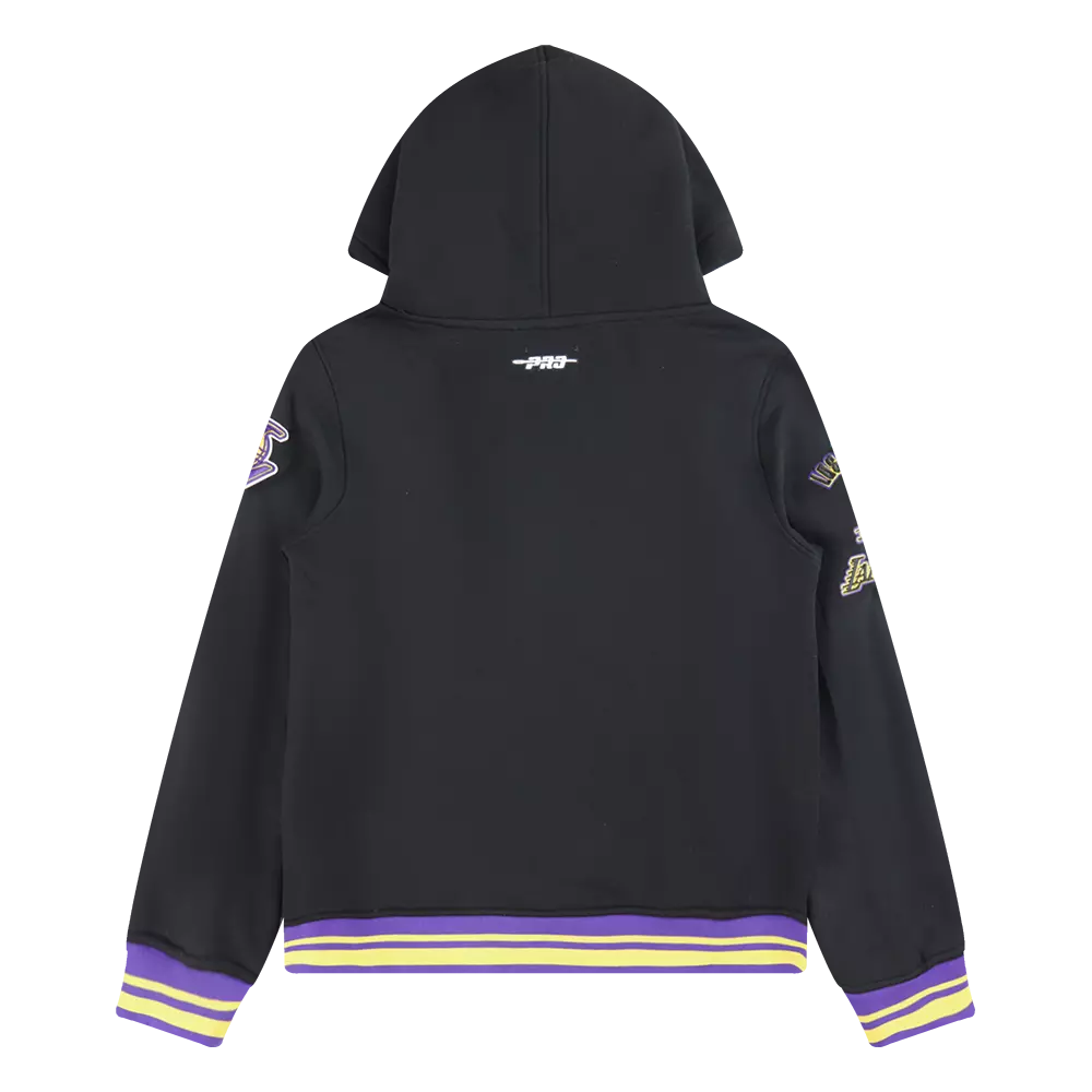 Pro Standard Big Boys' NBA Los Angeles Lakers Retro Classic Rib Fleece PO Hoodie -Black/Purple - BLACK/PURPLE