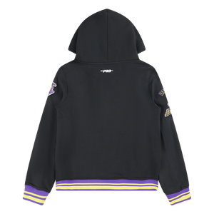 Pro Standard Big Boys' NBA Los Angeles Lakers Retro Classic Rib Fleece PO Hoodie -Black/Purple
