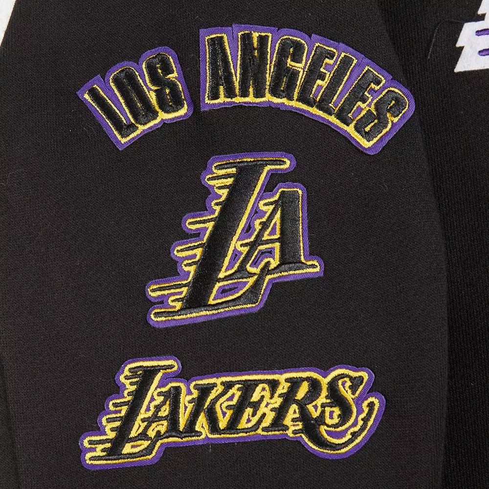 Pro Standard Big Boys' NBA Los Angeles Lakers Retro Classic Rib Fleece PO Hoodie - Black/Purple - BLACK/PURPLE