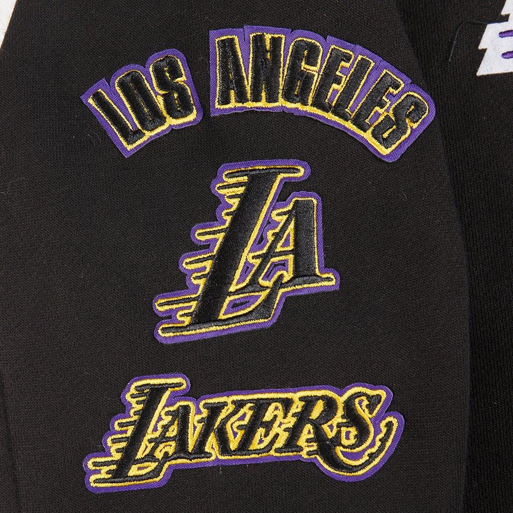 Pro Standard Big Boys' NBA Los Angeles Lakers Retro Classic Rib Fleece PO Hoodie -Black/Purple - BLACK/PURPLE Thumbnail View 5