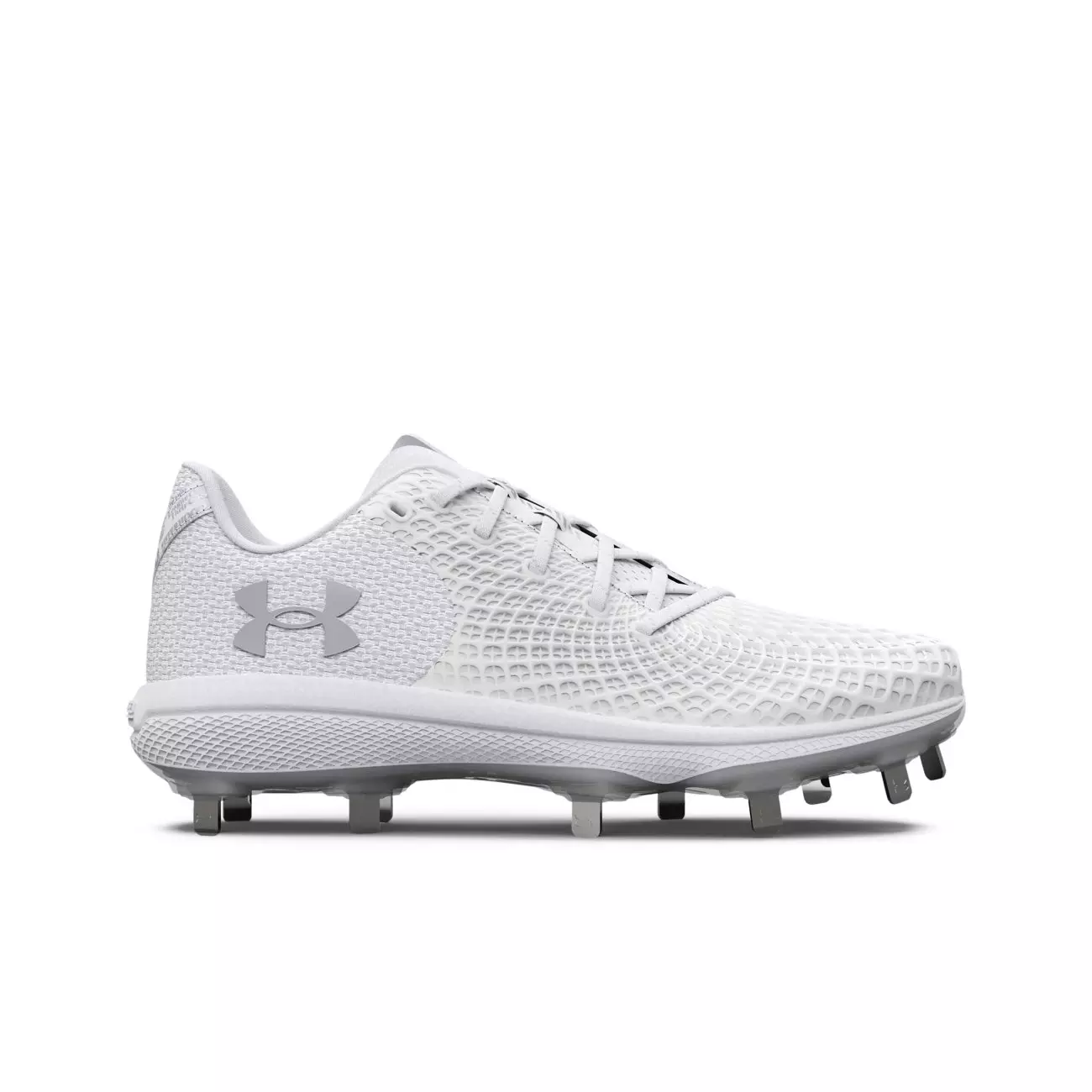 Under Armour Glyde 2 MT "White/Metallic Silver" Women's Softball Cleat - WHITE/SILVER