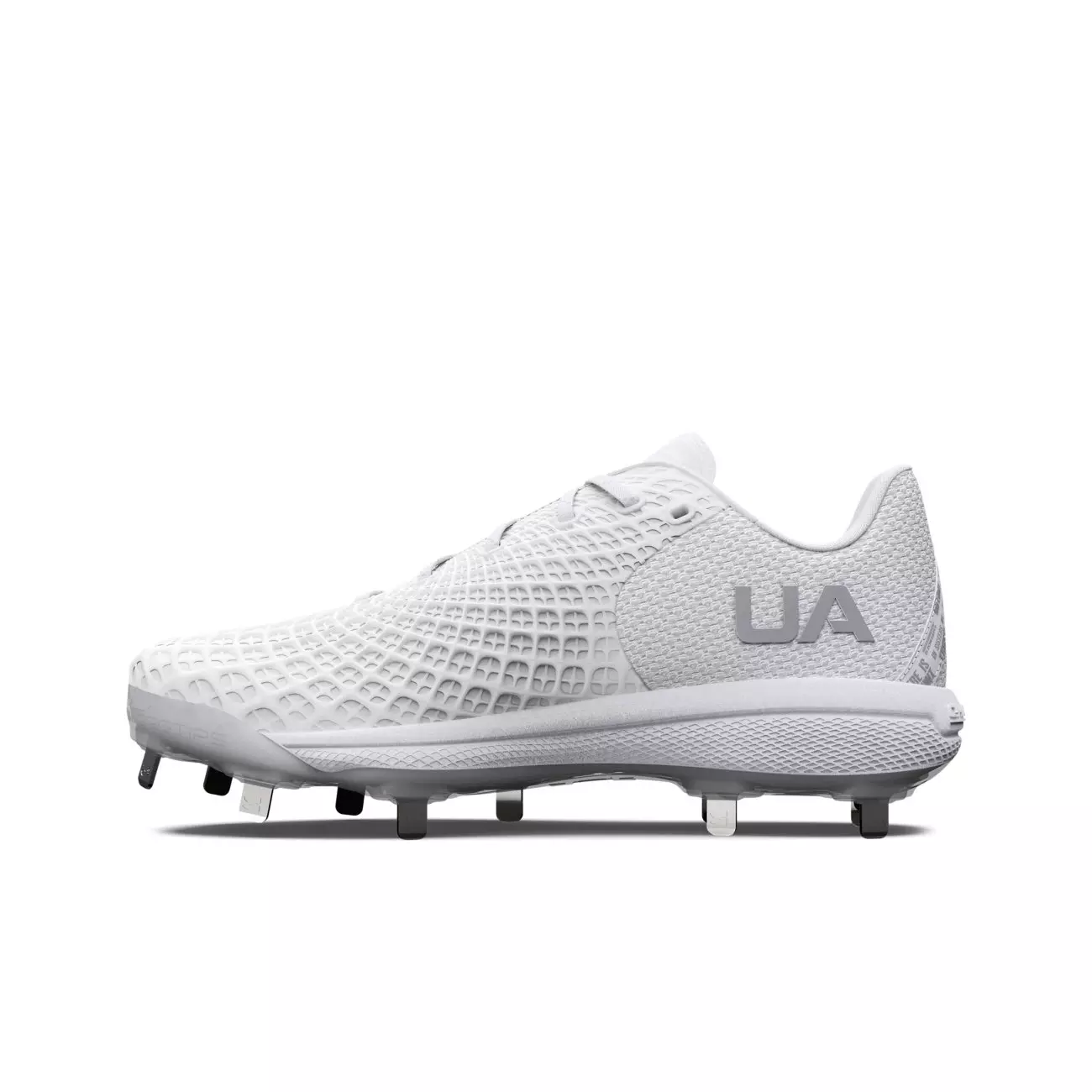 Under Armour Glyde 2 MT "White/Metallic Silver" Women's Softball Cleat - WHITE/SILVER