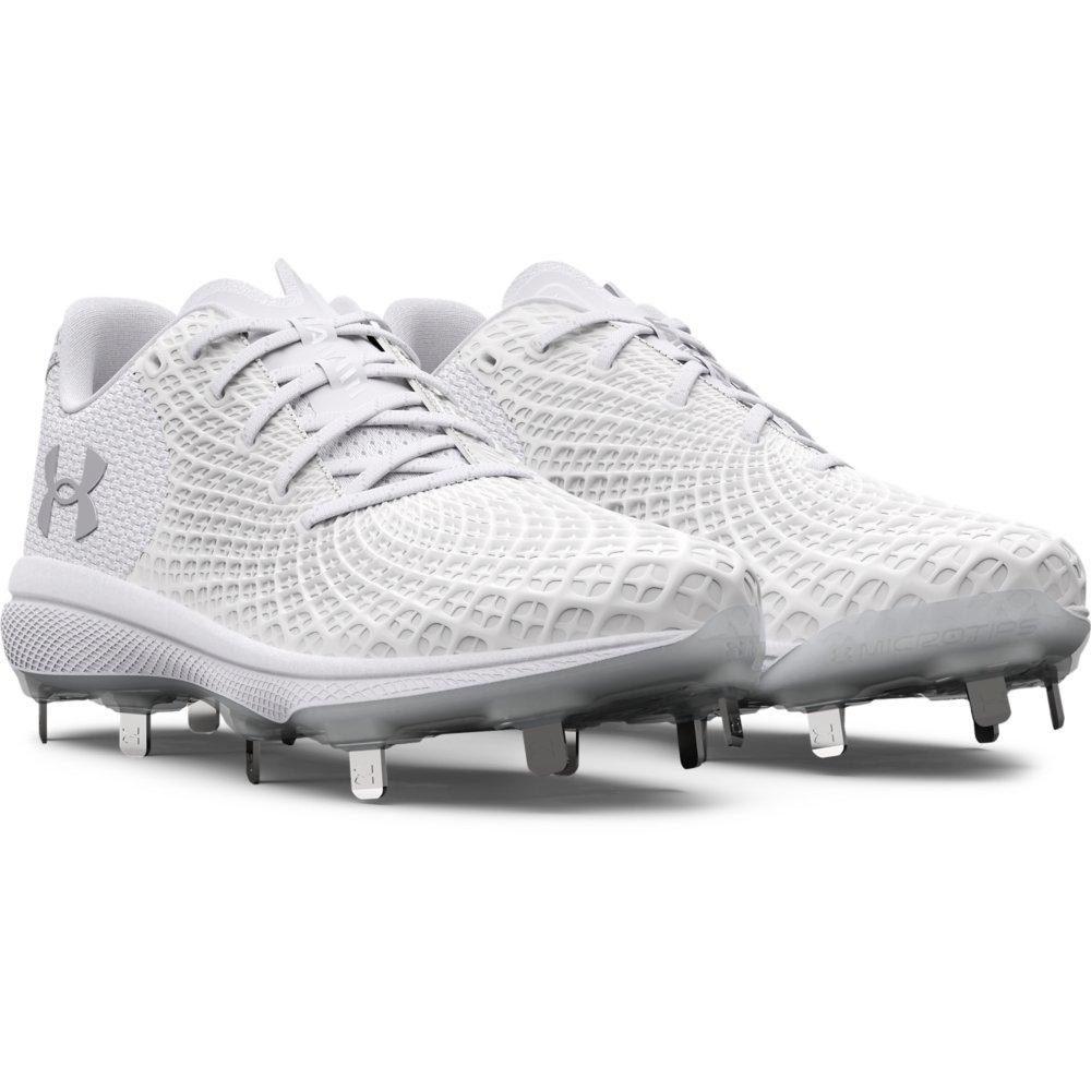Under Armour Glyde 2 MT "White/Metallic Silver" Women's Softball Cleat - WHITE/SILVER Thumbnail View 3