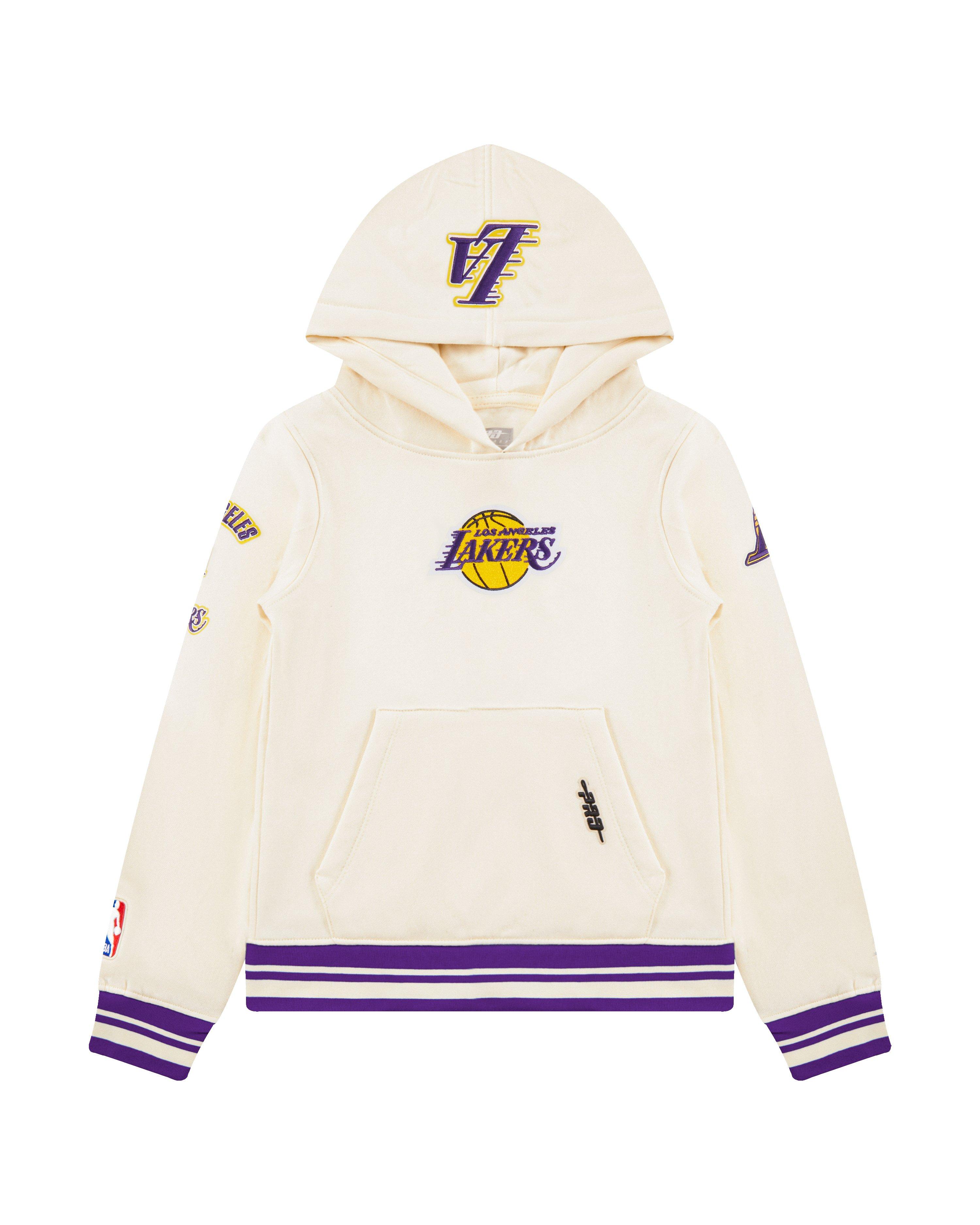 Pro Standard Big Boys' NBA Los Angeles Lakers Retro Classic Rib Fleece PO Hoodie -White/Purple - WHITE/PURPLE Thumbnail View 1